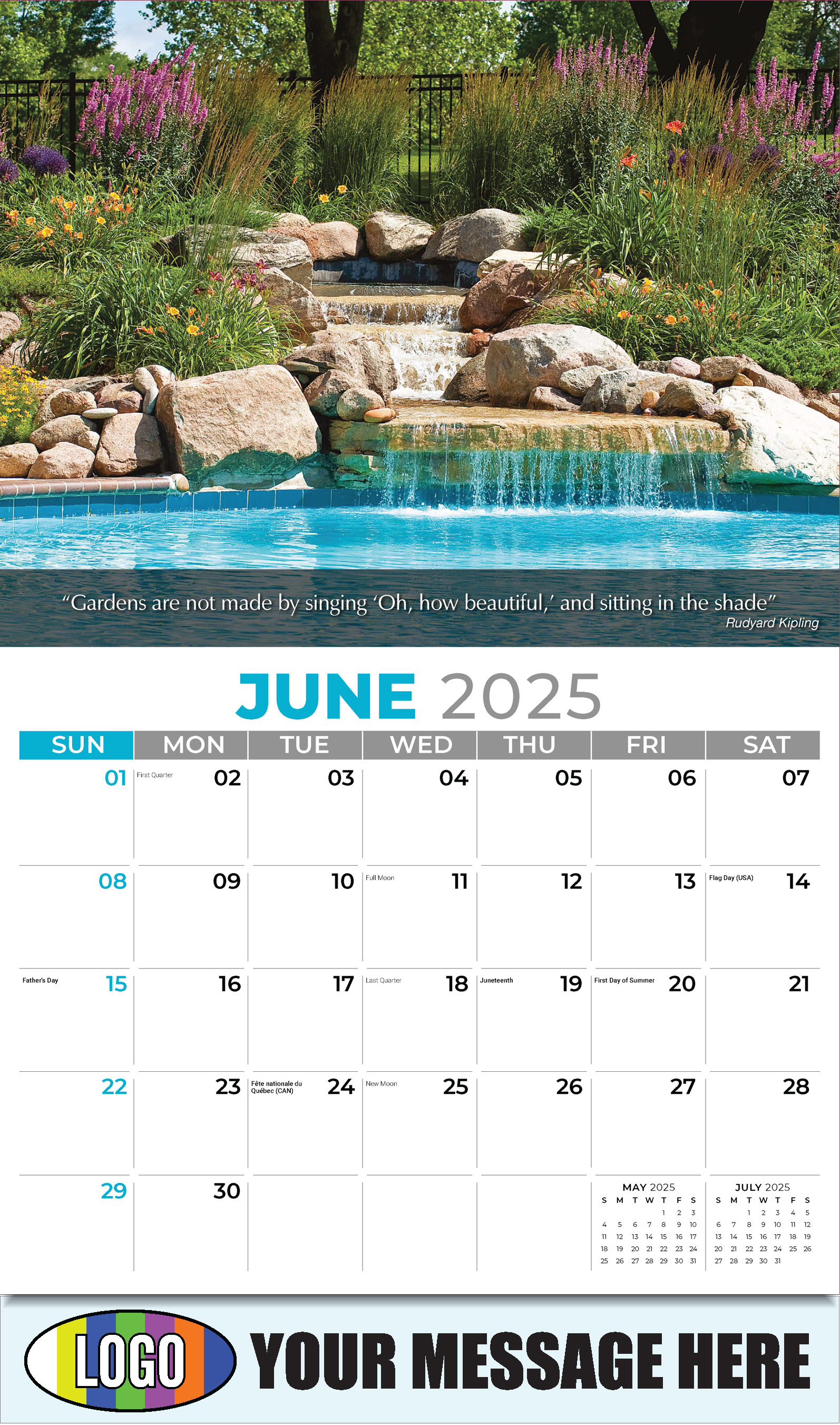 Flowers and Gardens 2025 Business Advertising Calendar - June