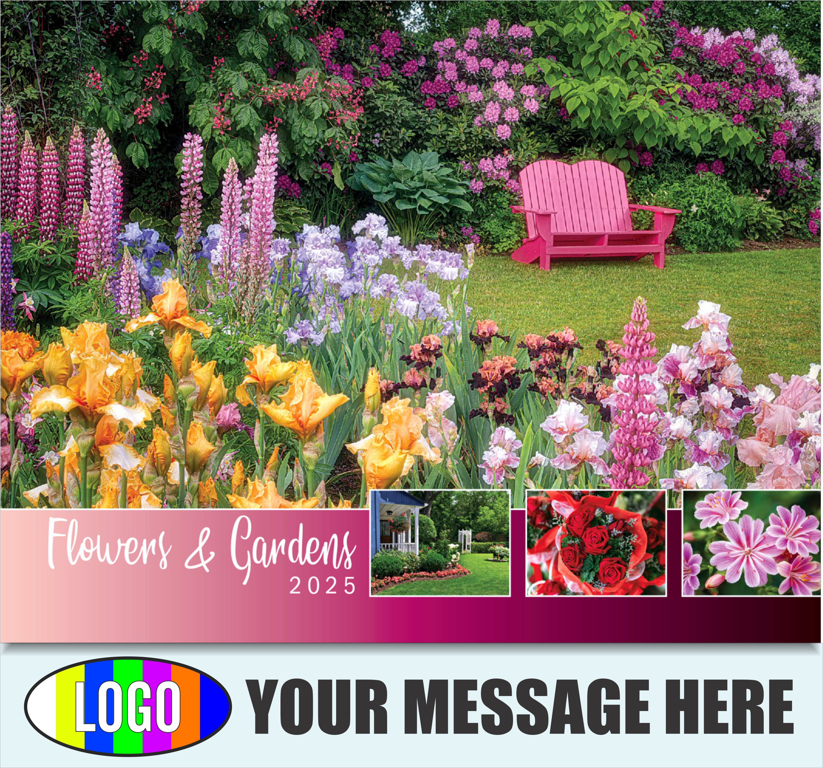 Flowers and Gardens 2025 Business Advertising Calendar - cover