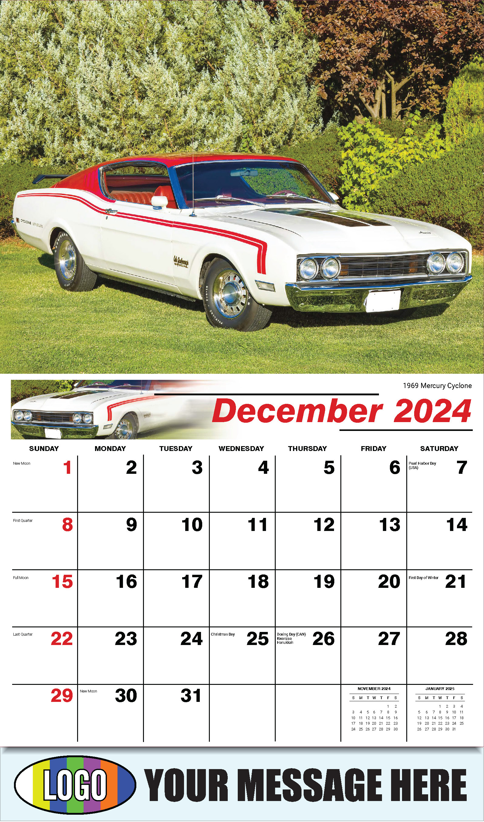 Henry's Heritage FORD Cars 2025 Automotive Business Promo Calendar - December_a