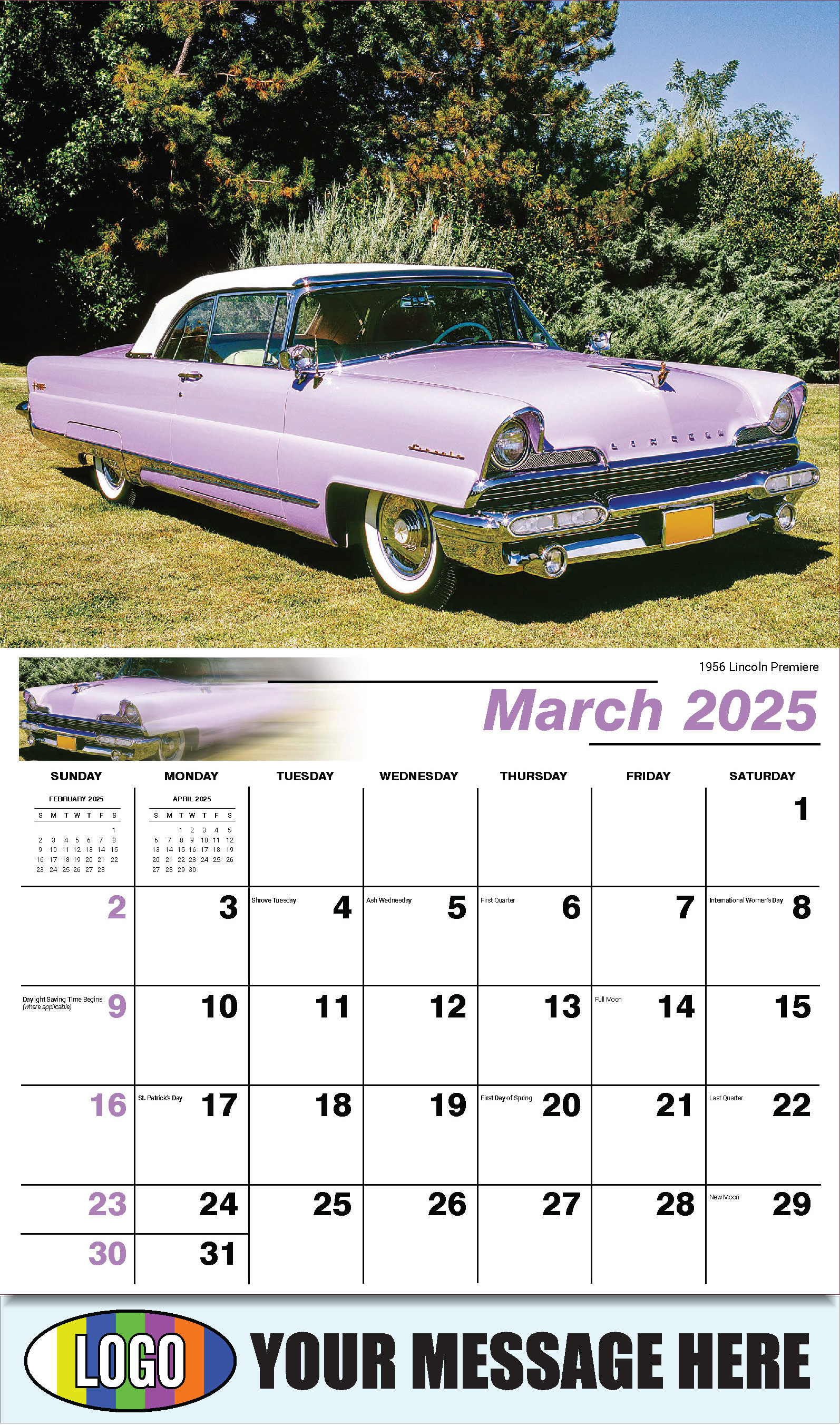 Henry's Heritage FORD Cars 2025 Automotive Business Promo Calendar - March