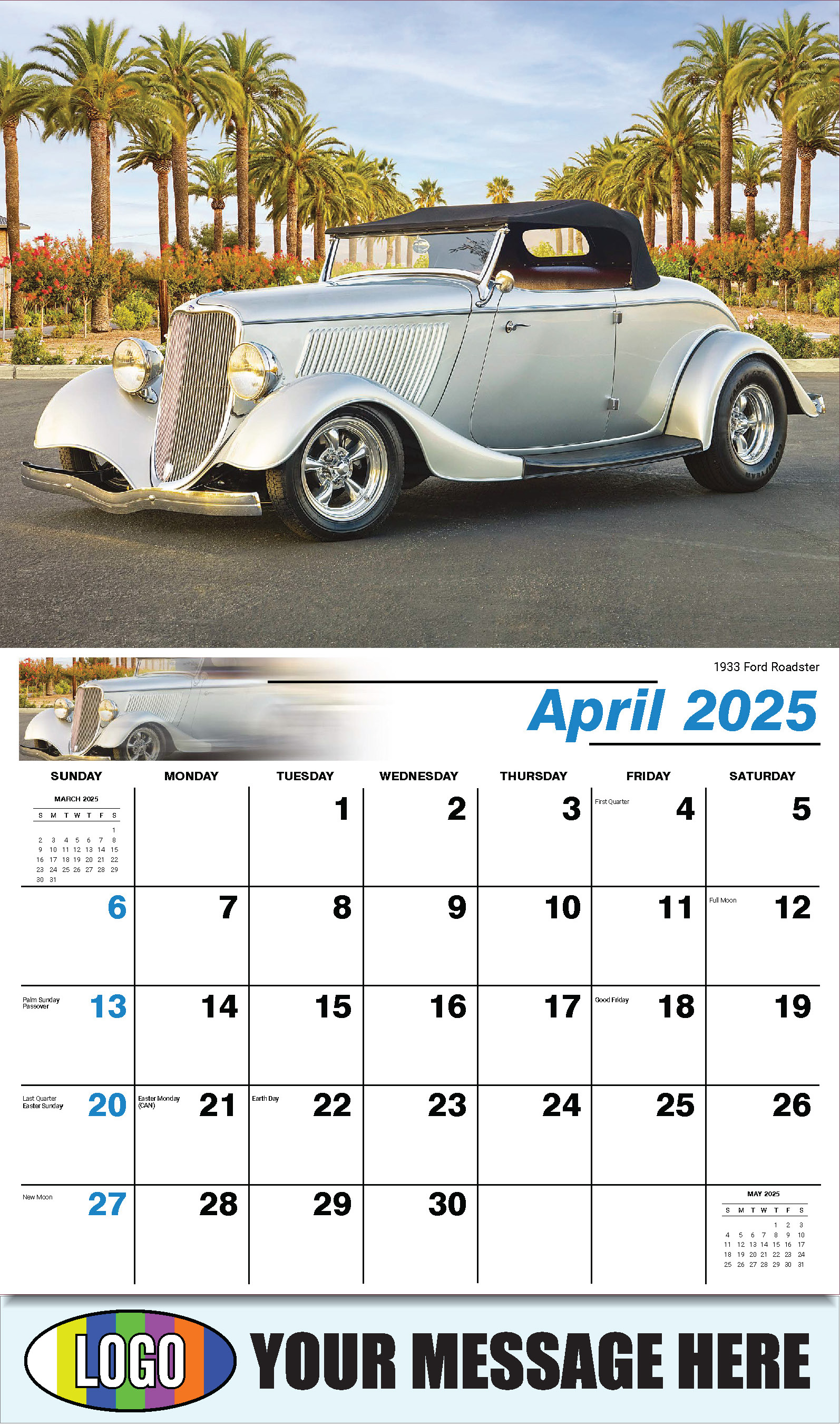 Henry's Heritage FORD Cars 2025 Automotive Business Promo Calendar - April
