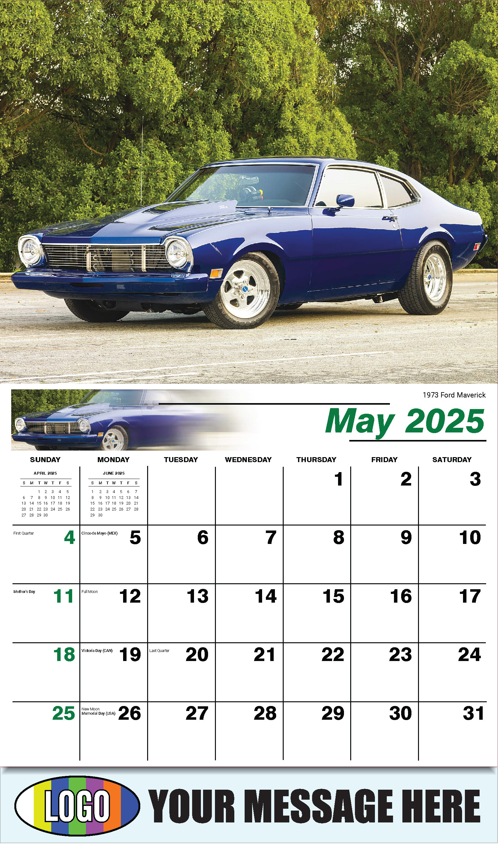 Ford Cars Wall Calendar 2025 Business Promotion low as 65¢