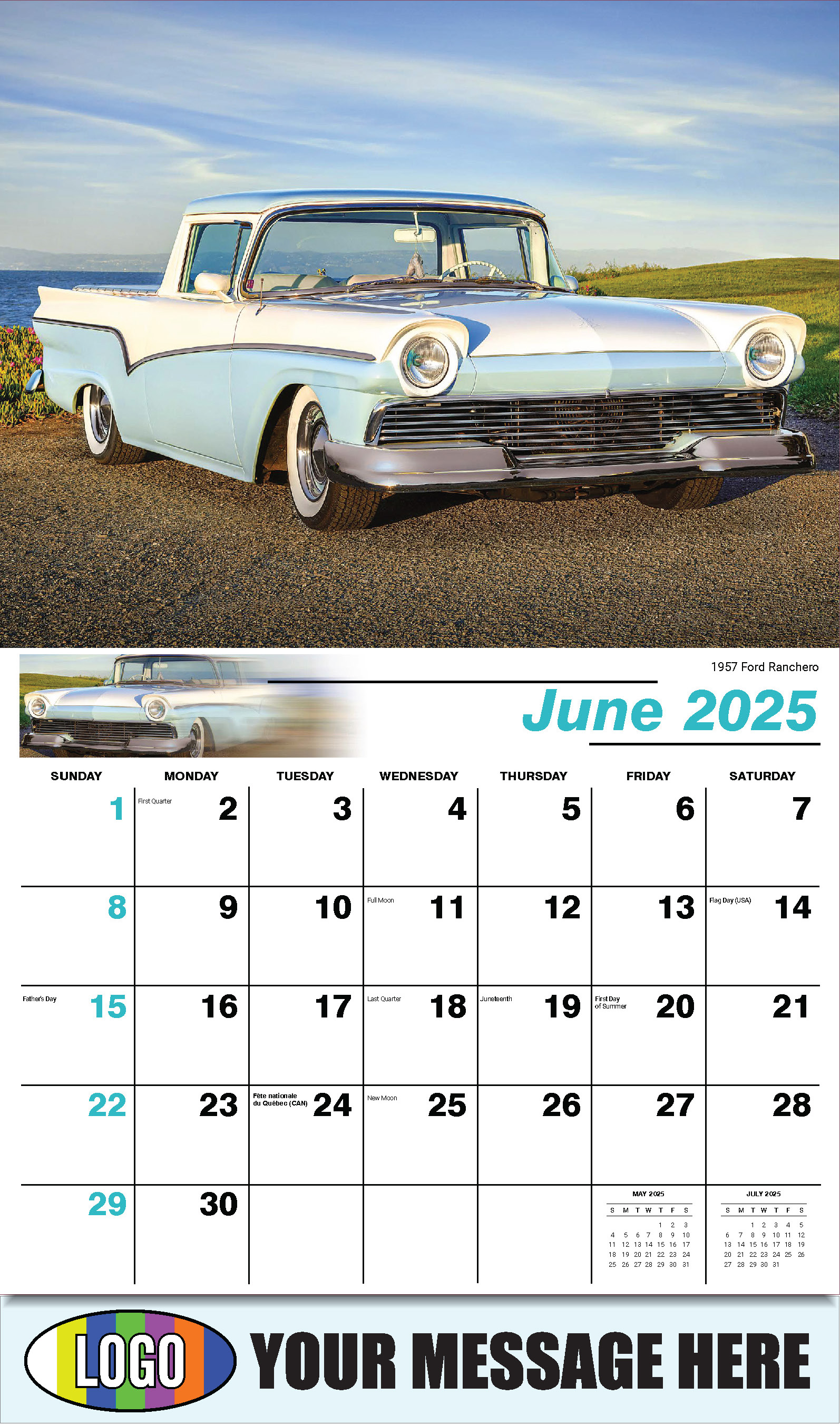 Henry's Heritage FORD Cars 2025 Automotive Business Promo Calendar - June