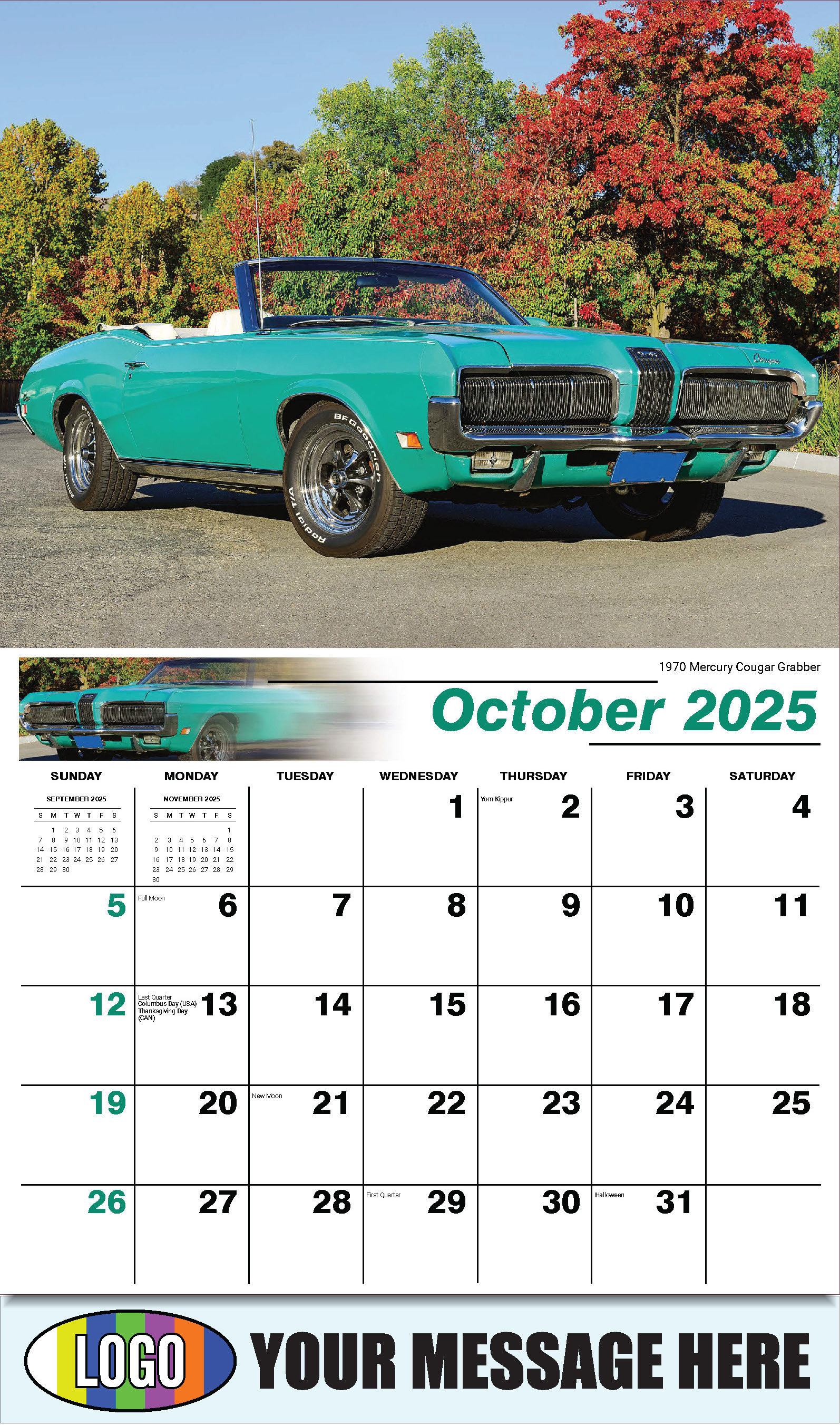 Henry's Heritage FORD Cars 2025 Automotive Business Promo Calendar - October