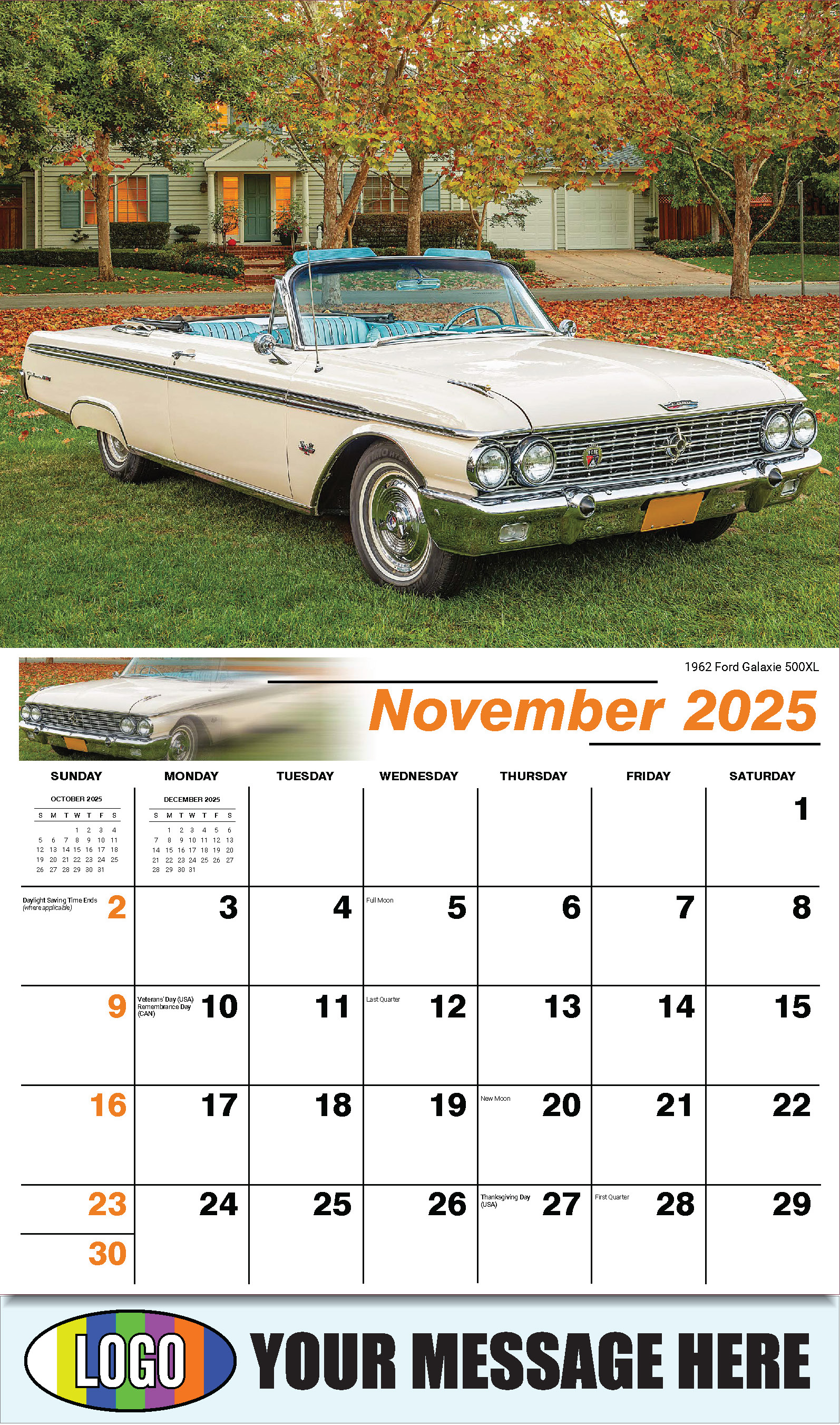 Henry's Heritage FORD Cars 2025 Automotive Business Promo Calendar - November