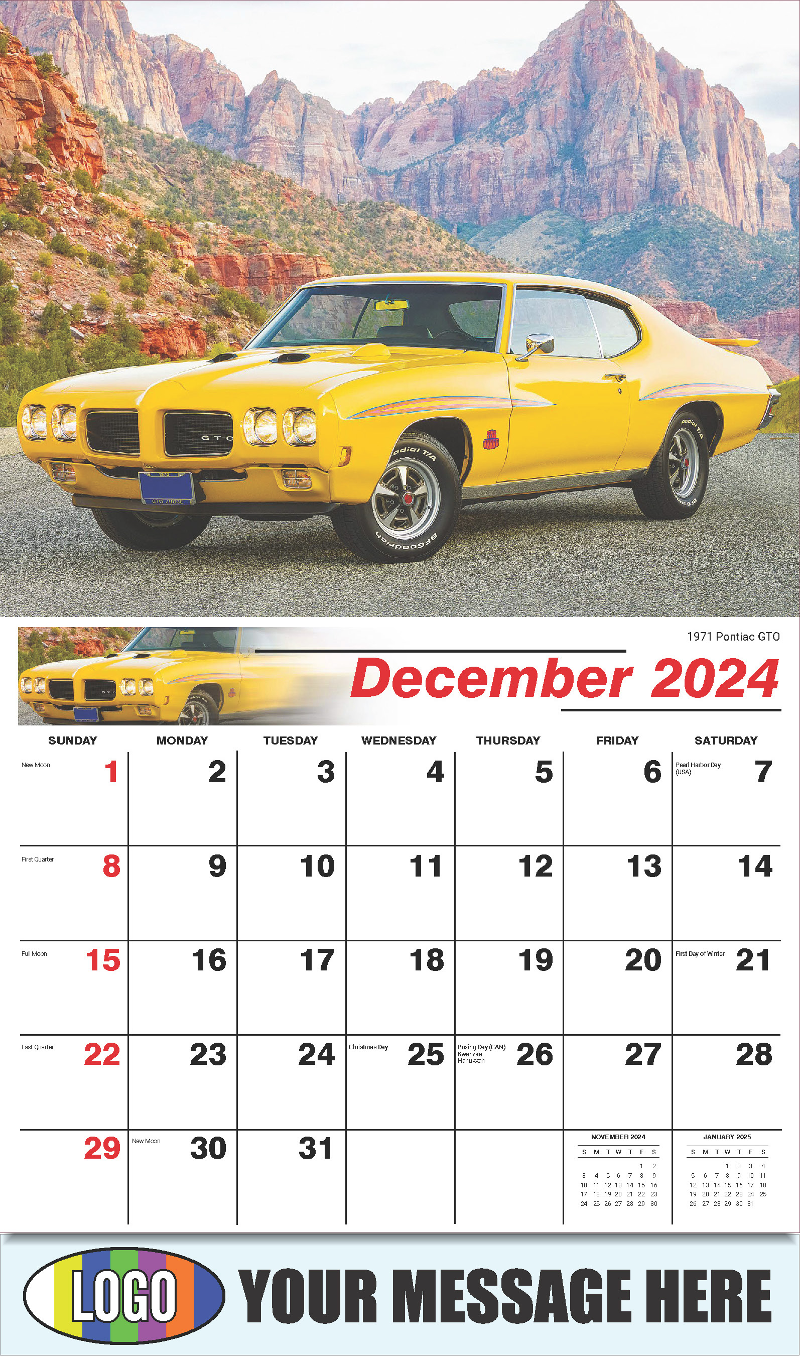 2025 Business Promo Calendar Vintage GM Car Calendar low as 65¢