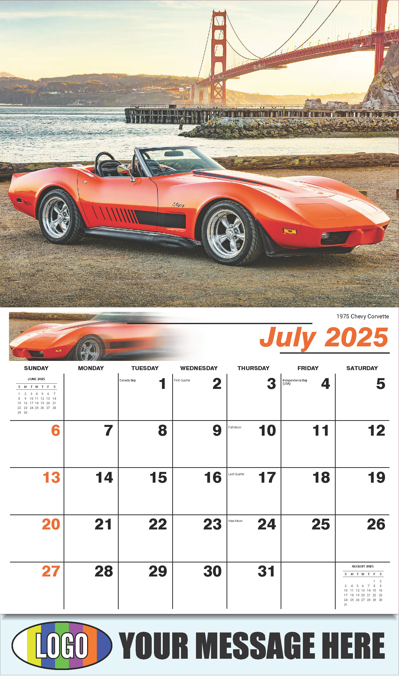 GM Classics 2025 Automotive Business Advertising Calendar - July