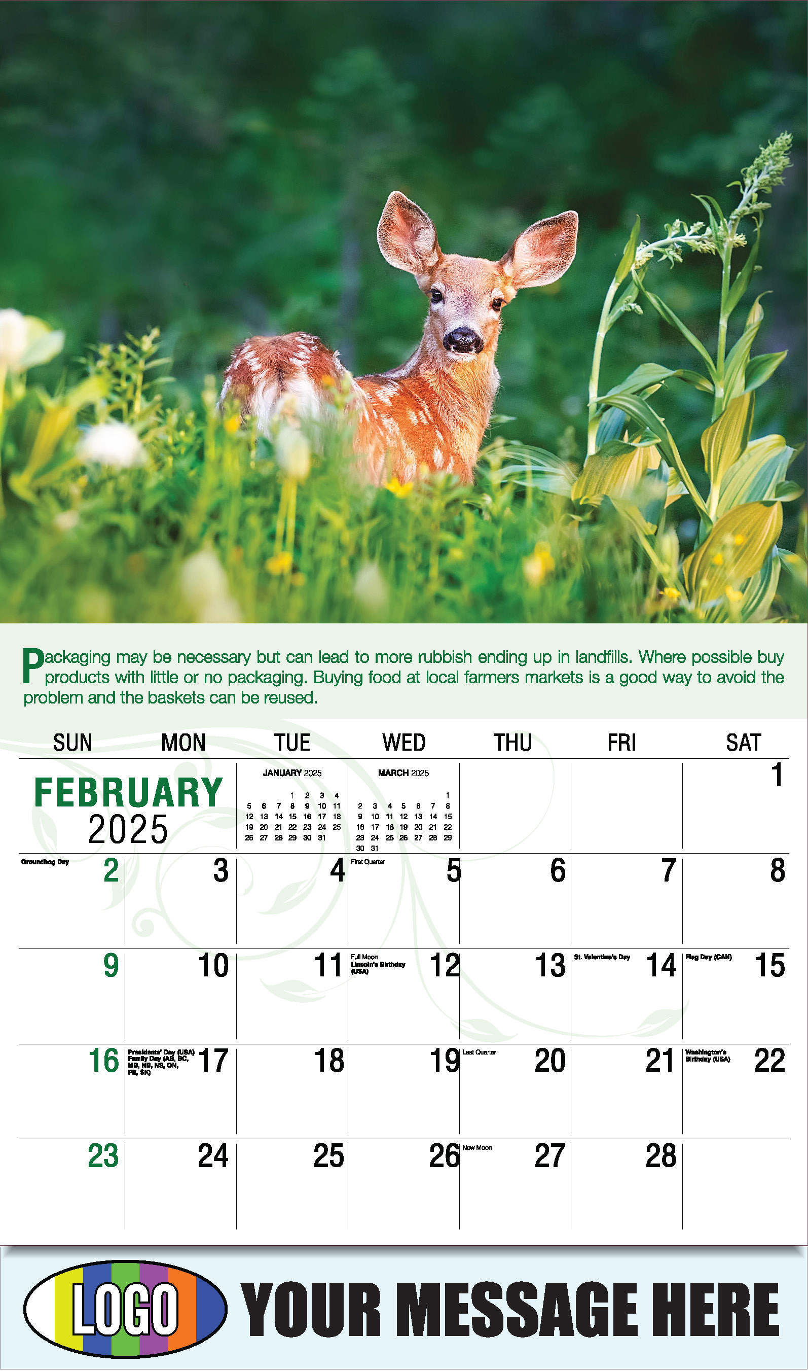 Go Green 2025 Business Promotion Calendar - February