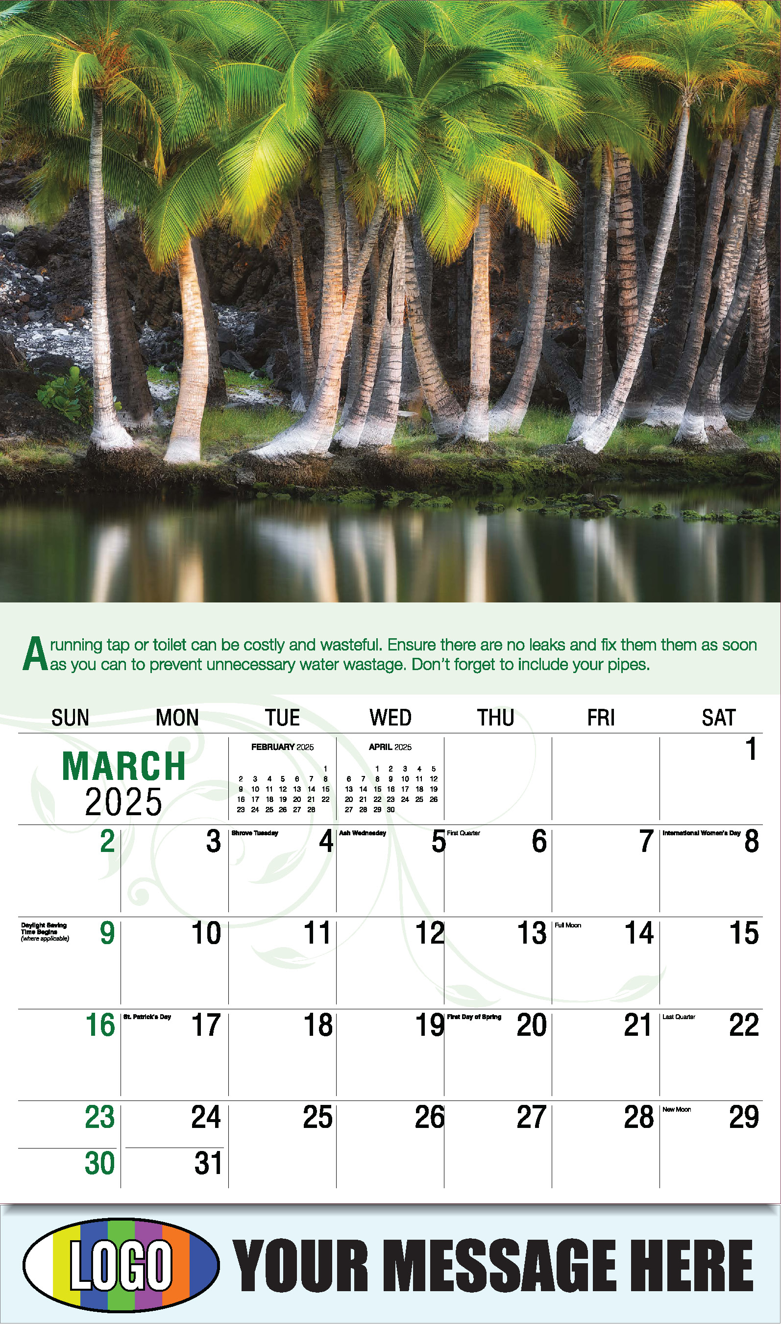 Go Green 2025 Business Promotion Calendar - March