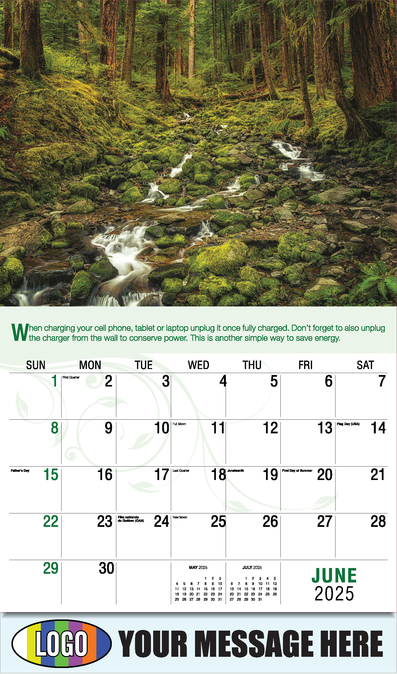 Go Green 2025 Business Promotion Calendar - June