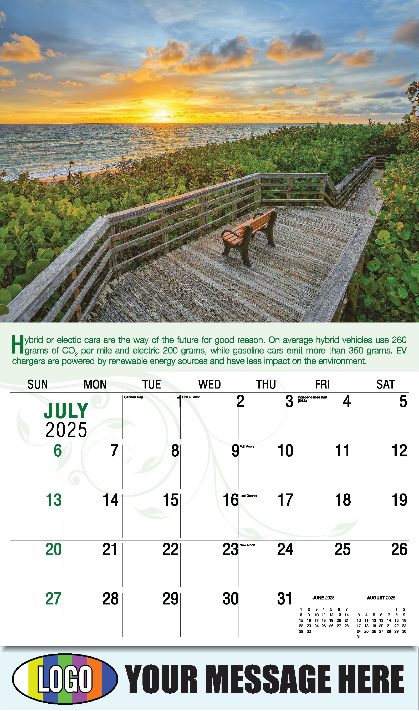 Go Green 2025 Business Promotion Calendar - July