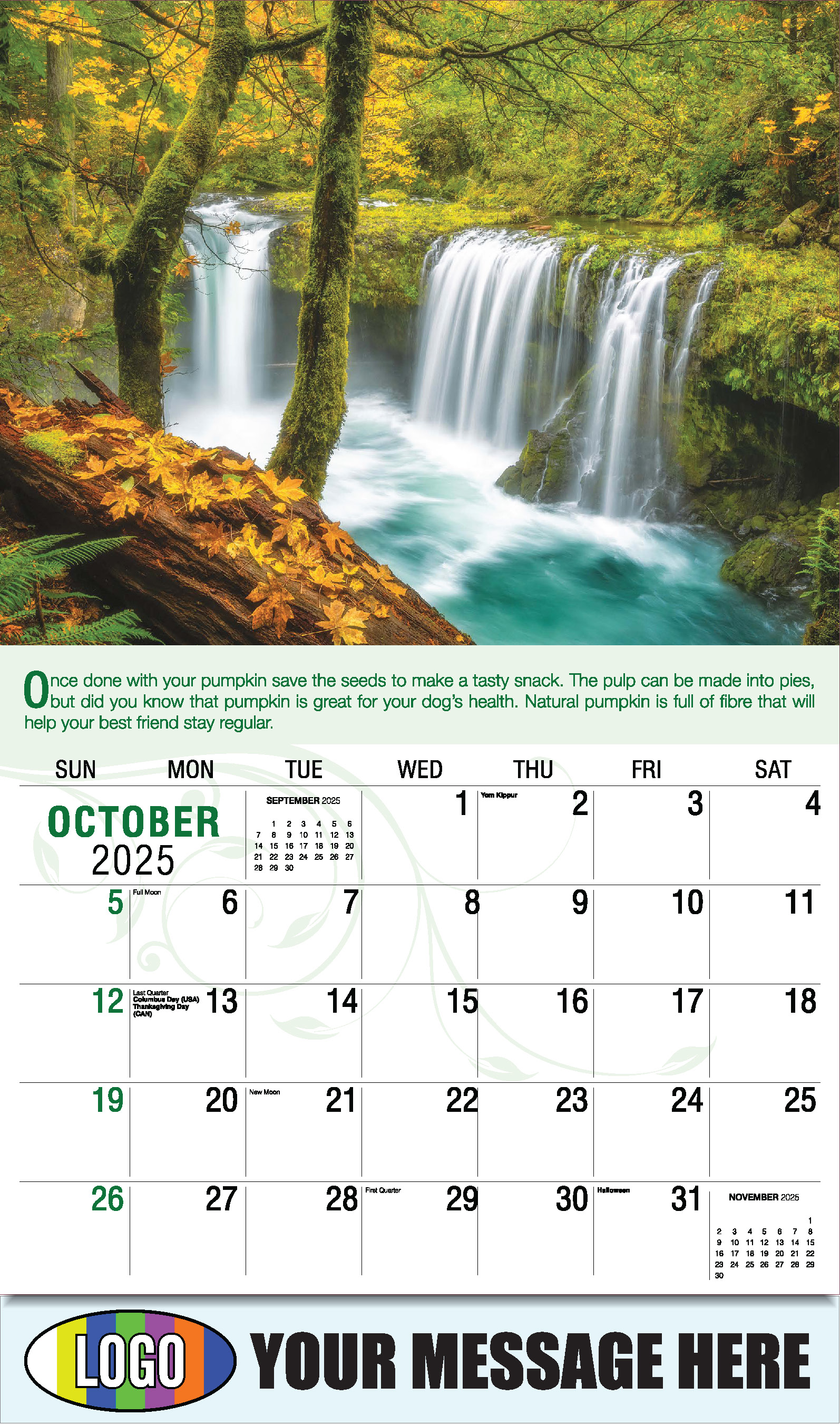 Go Green 2025 Business Promotion Calendar - October