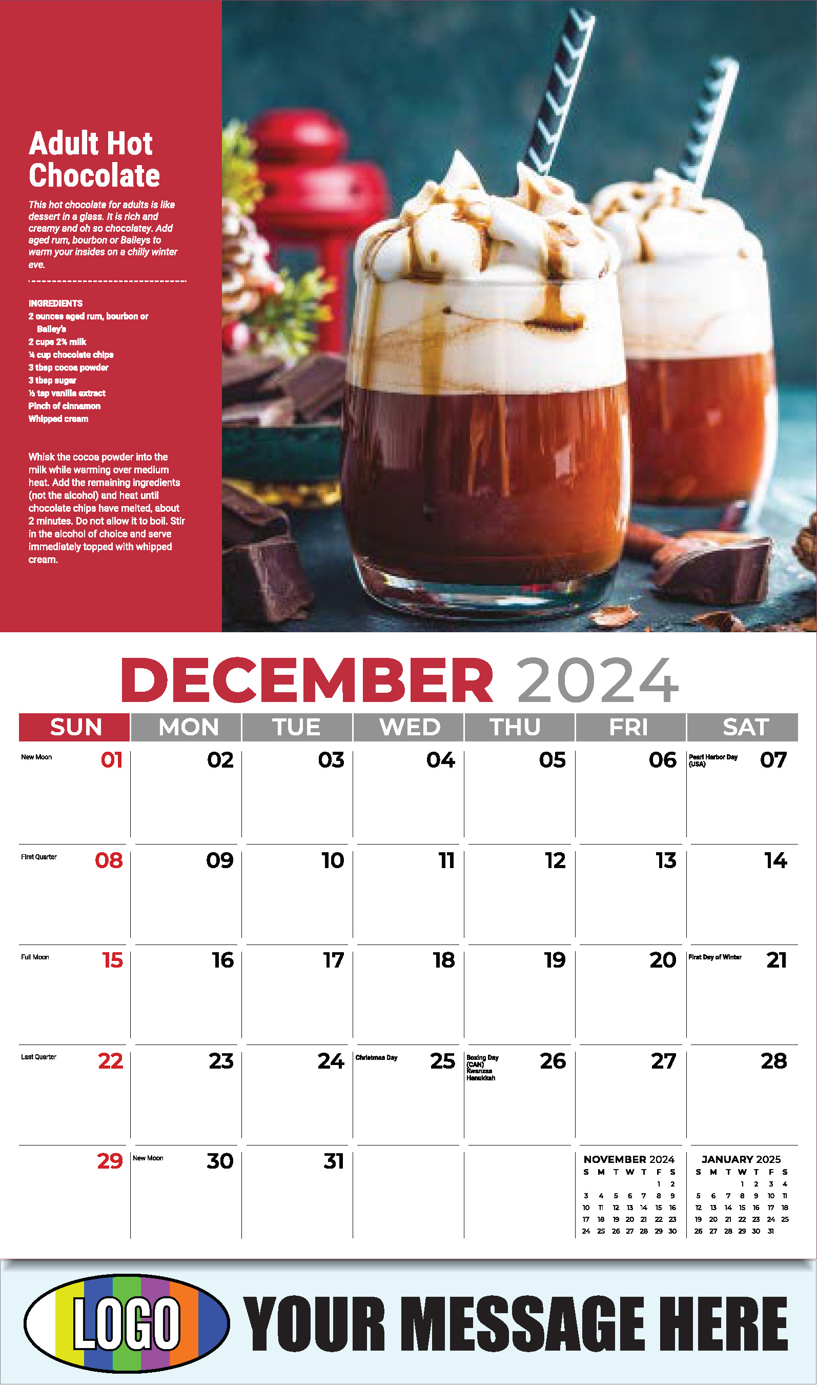 2025 Promotional Wall Calendar Happy Hour Cocktails low as 65¢
