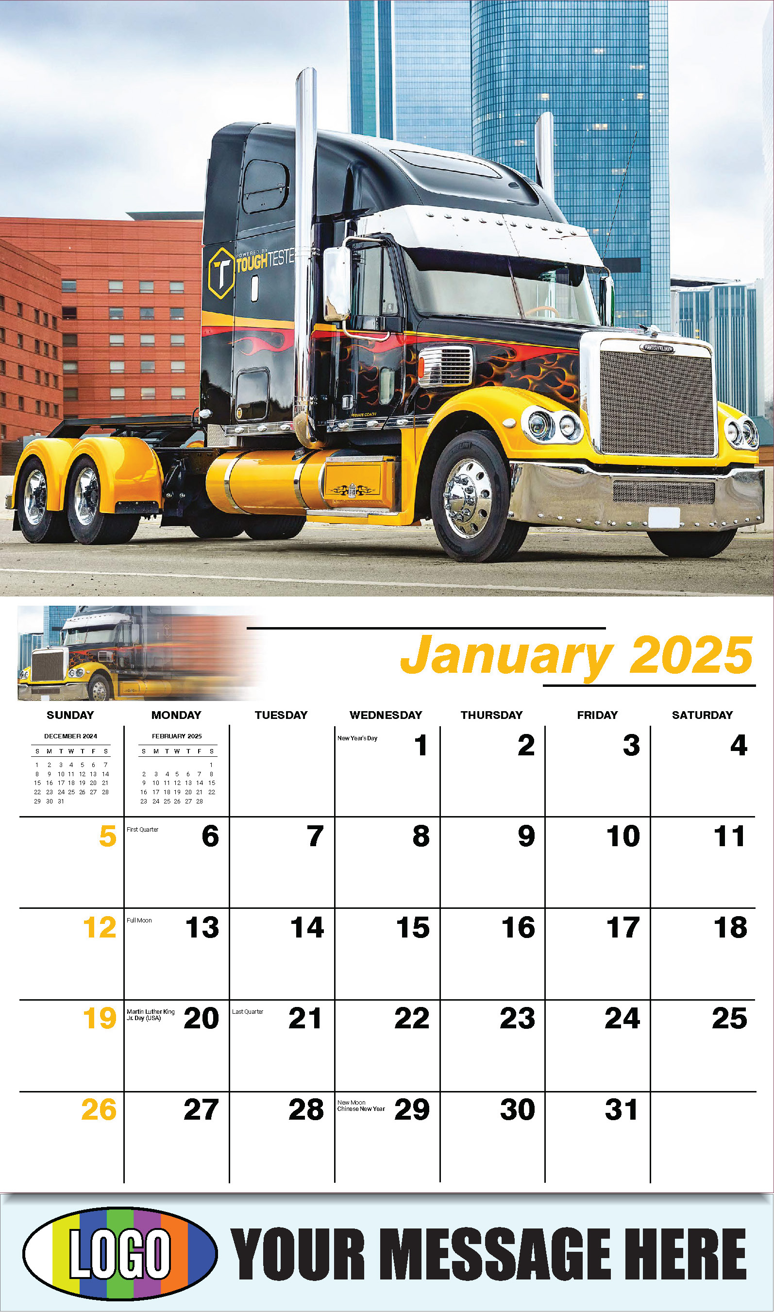 Kings of the Road 2025 Automotive Business Promotional Calendar - January