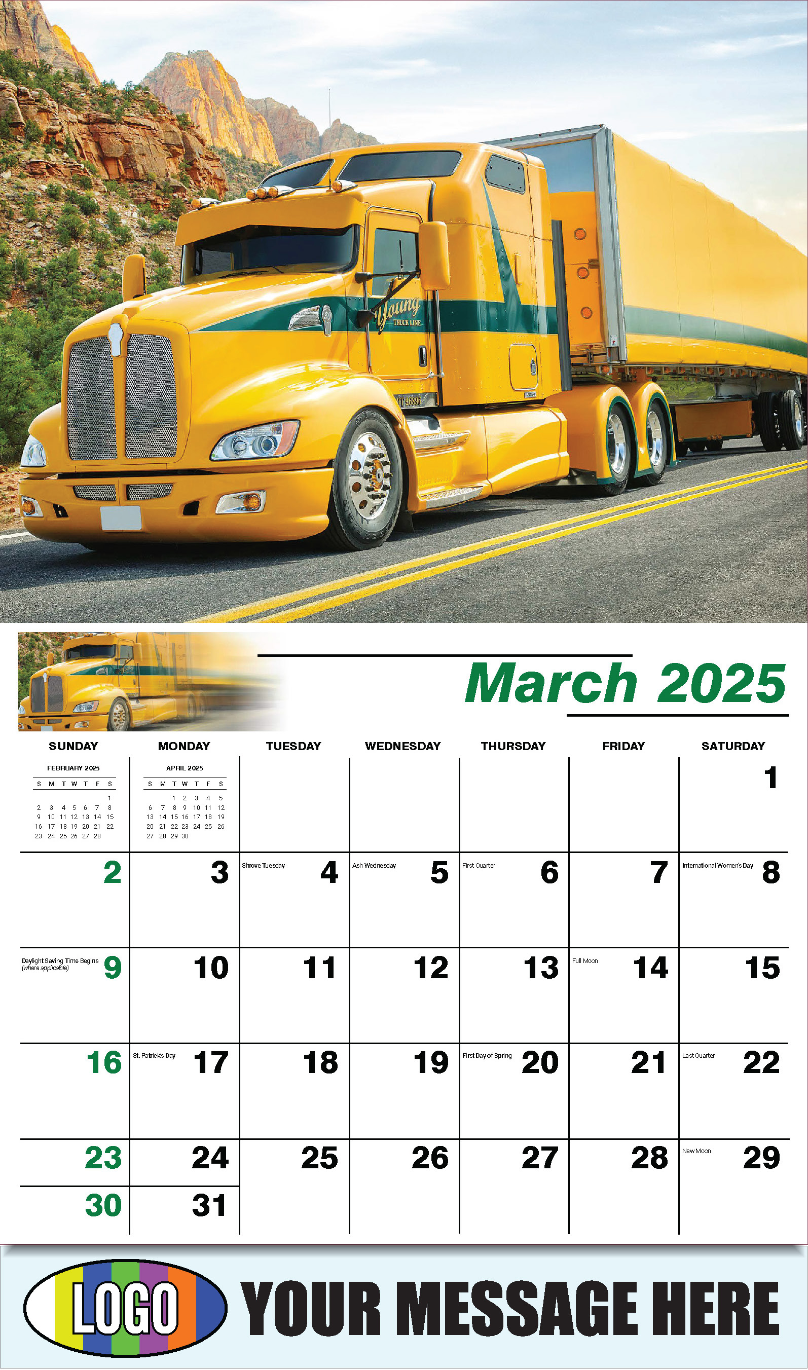 Kings of the Road 2025 Automotive Business Promotional Calendar - March