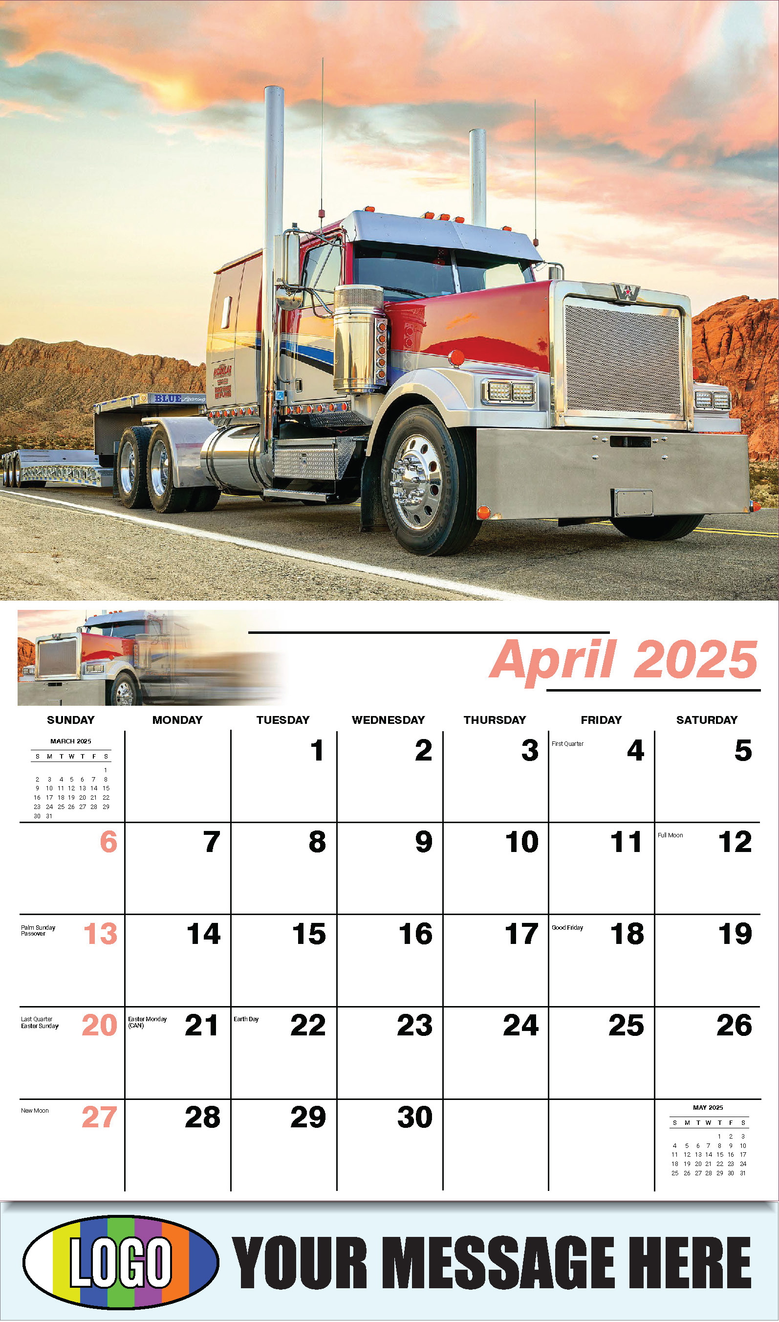 Kings of the Road 2025 Automotive Business Promotional Calendar - April
