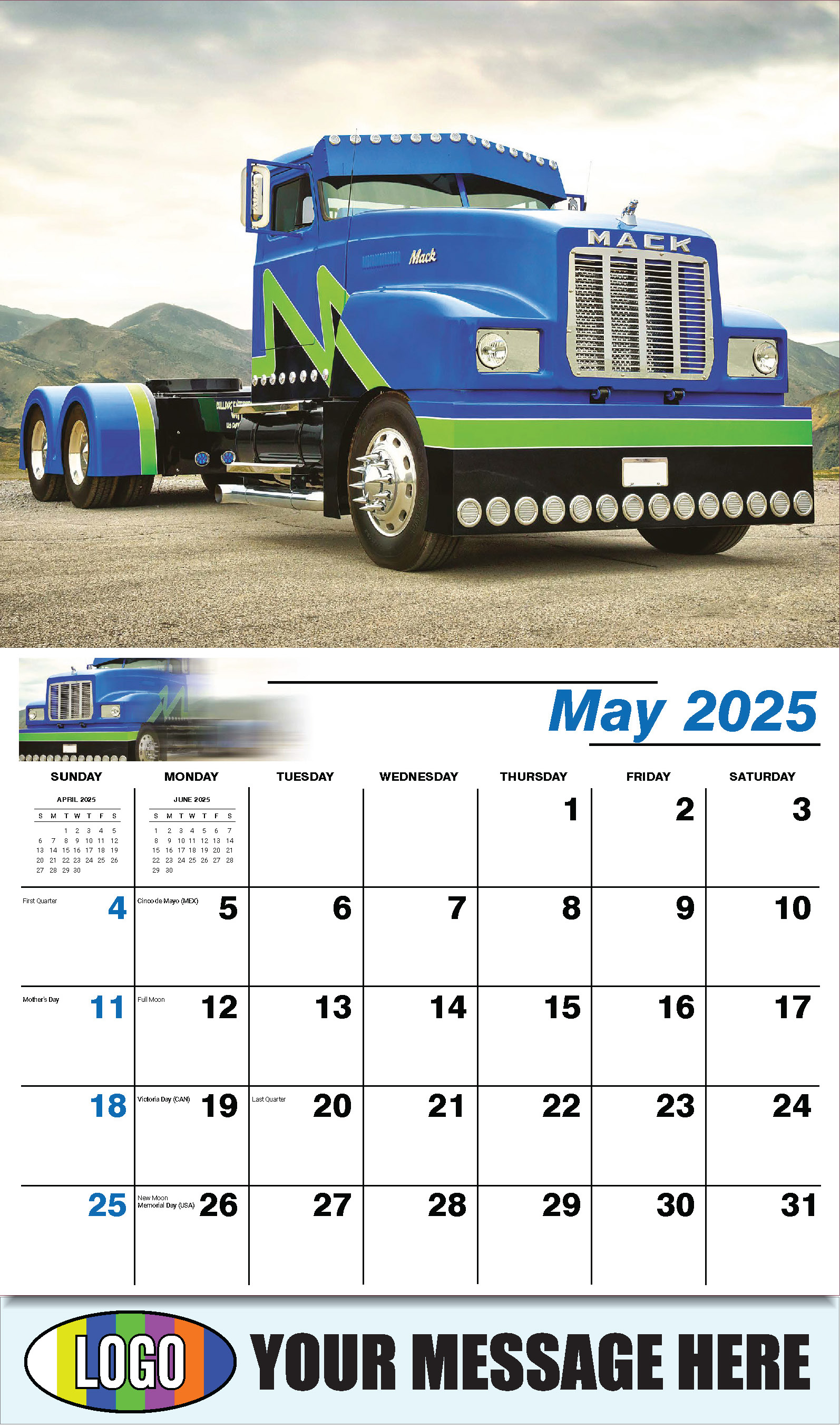 Kings of the Road 2025 Automotive Business Promotional Calendar - May