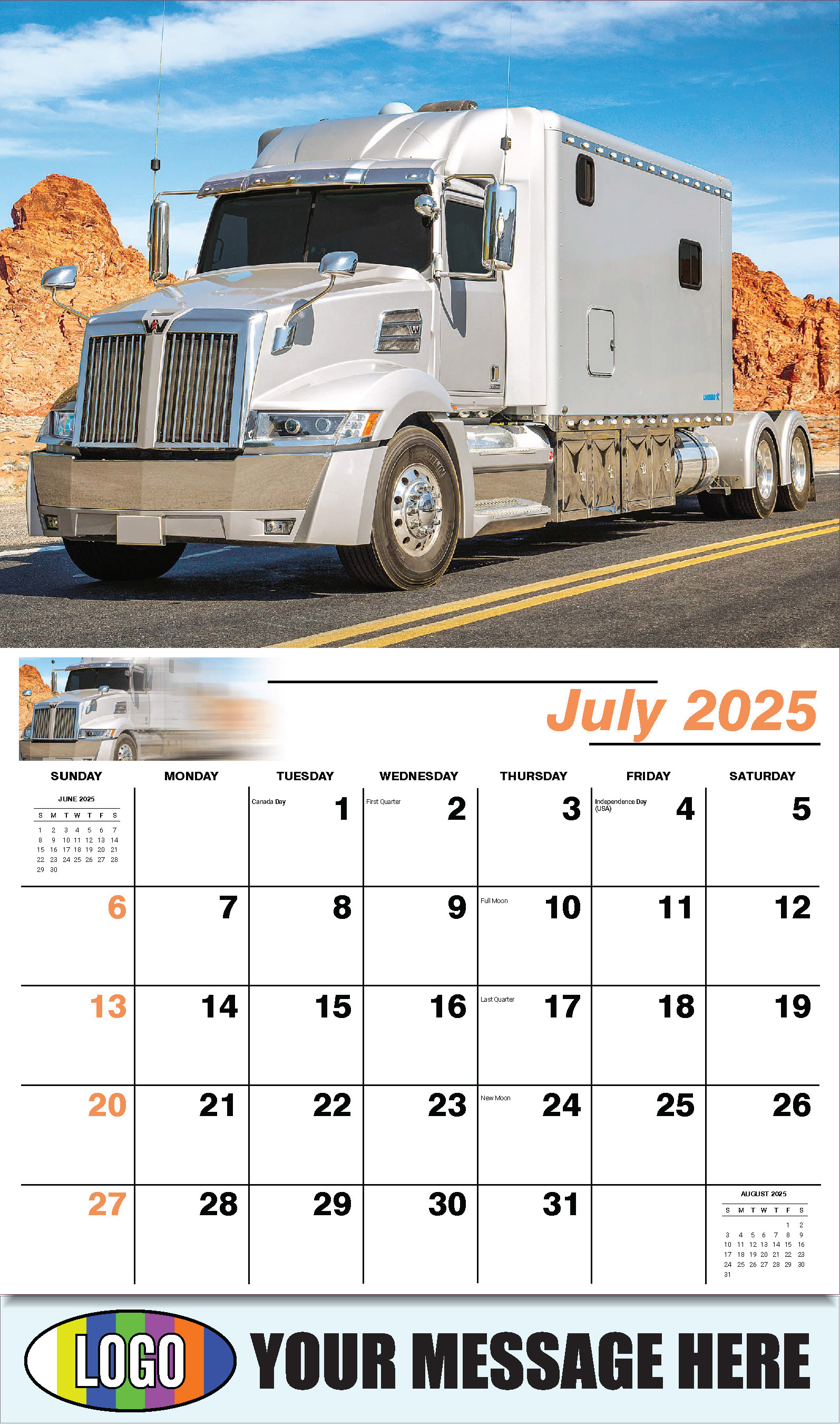 Kings of the Road 2025 Automotive Business Promotional Calendar - July