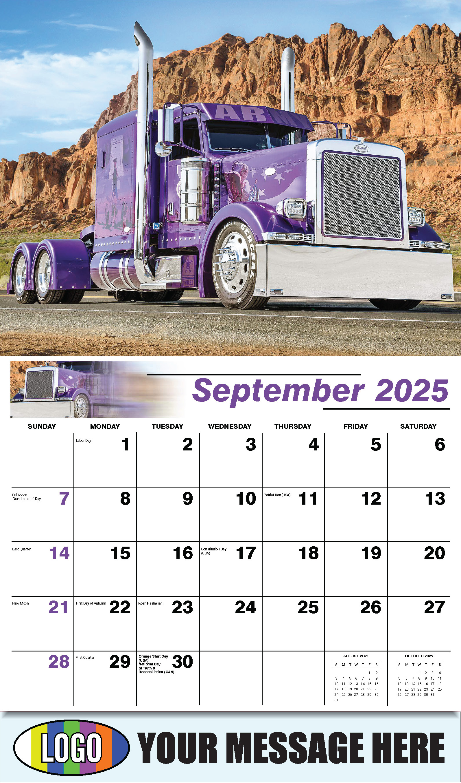 Kings of the Road 2025 Automotive Business Promotional Calendar - September