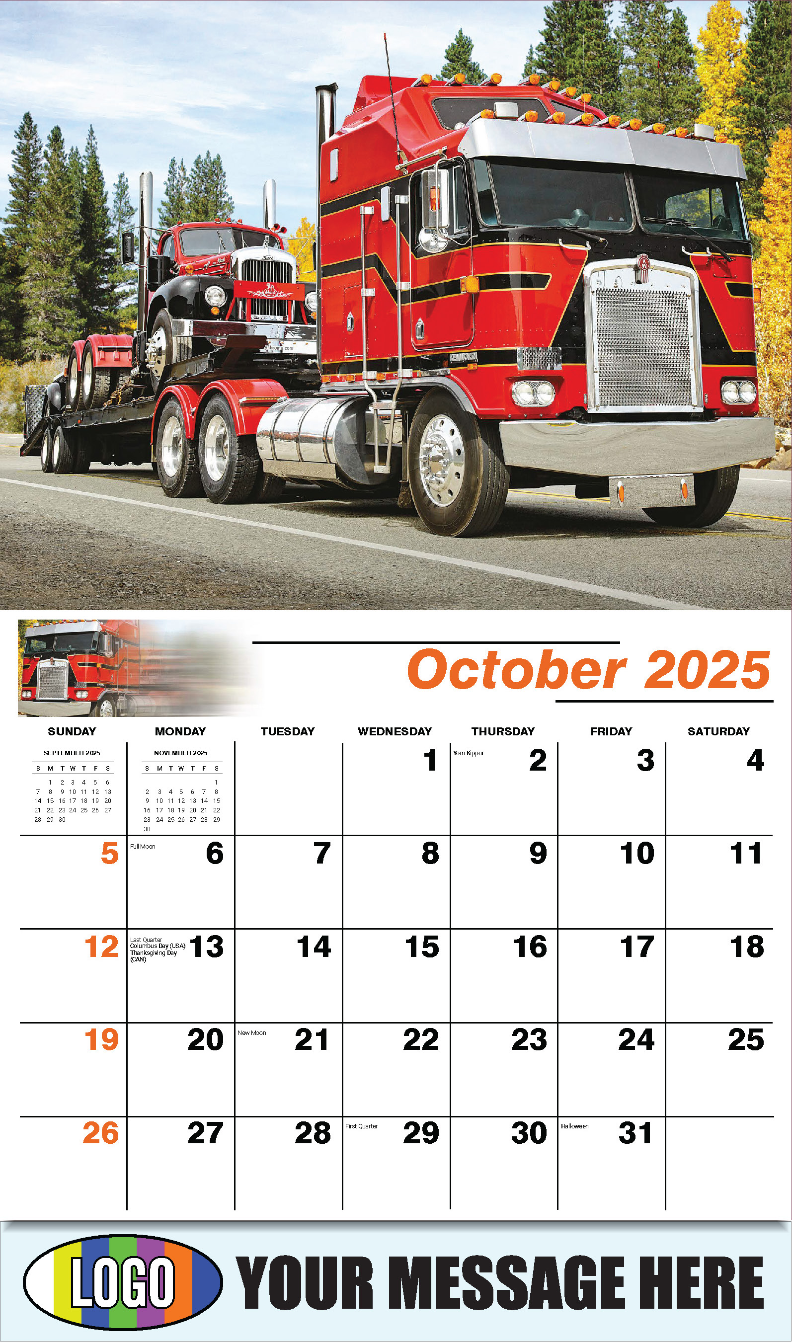 Kings of the Road 2025 Automotive Business Promotional Calendar - October