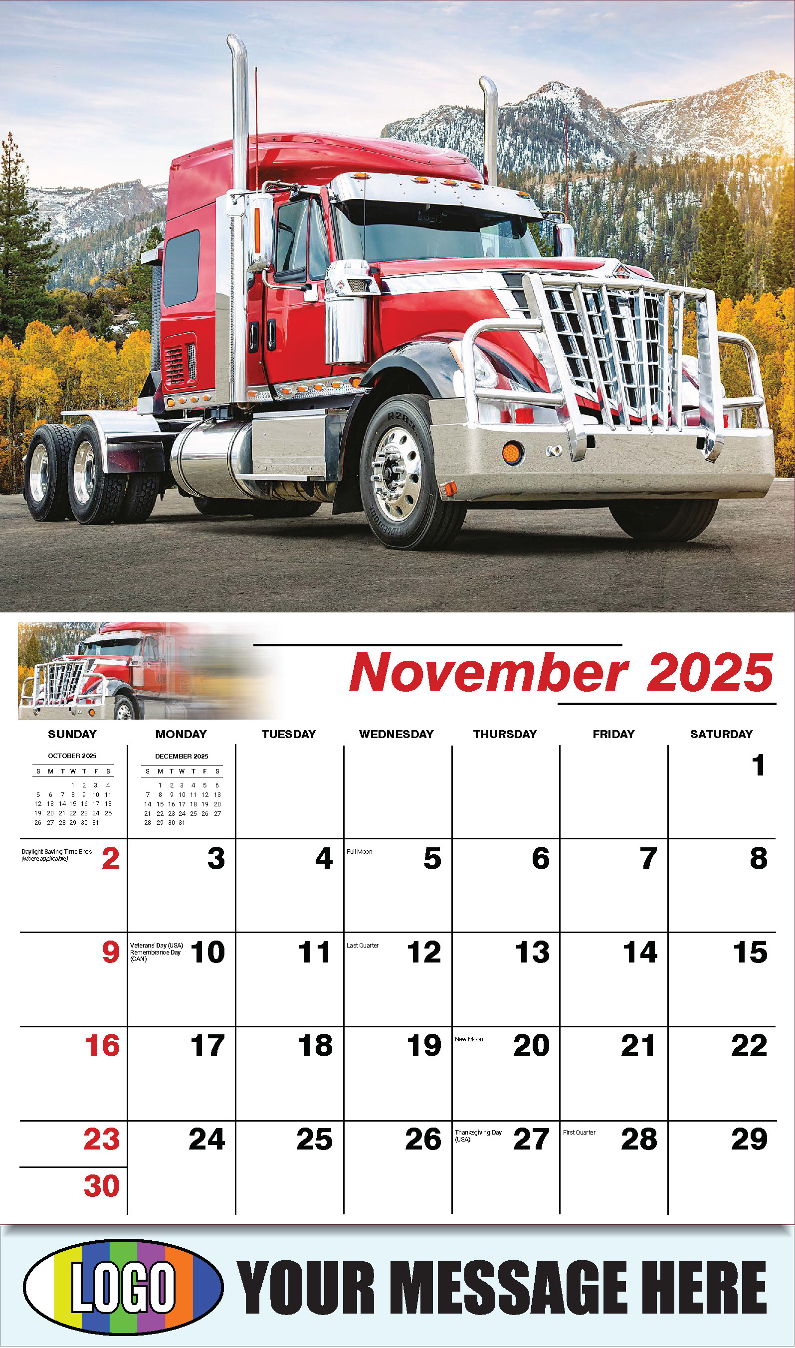 Kings of the Road 2025 Automotive Business Promotional Calendar - November