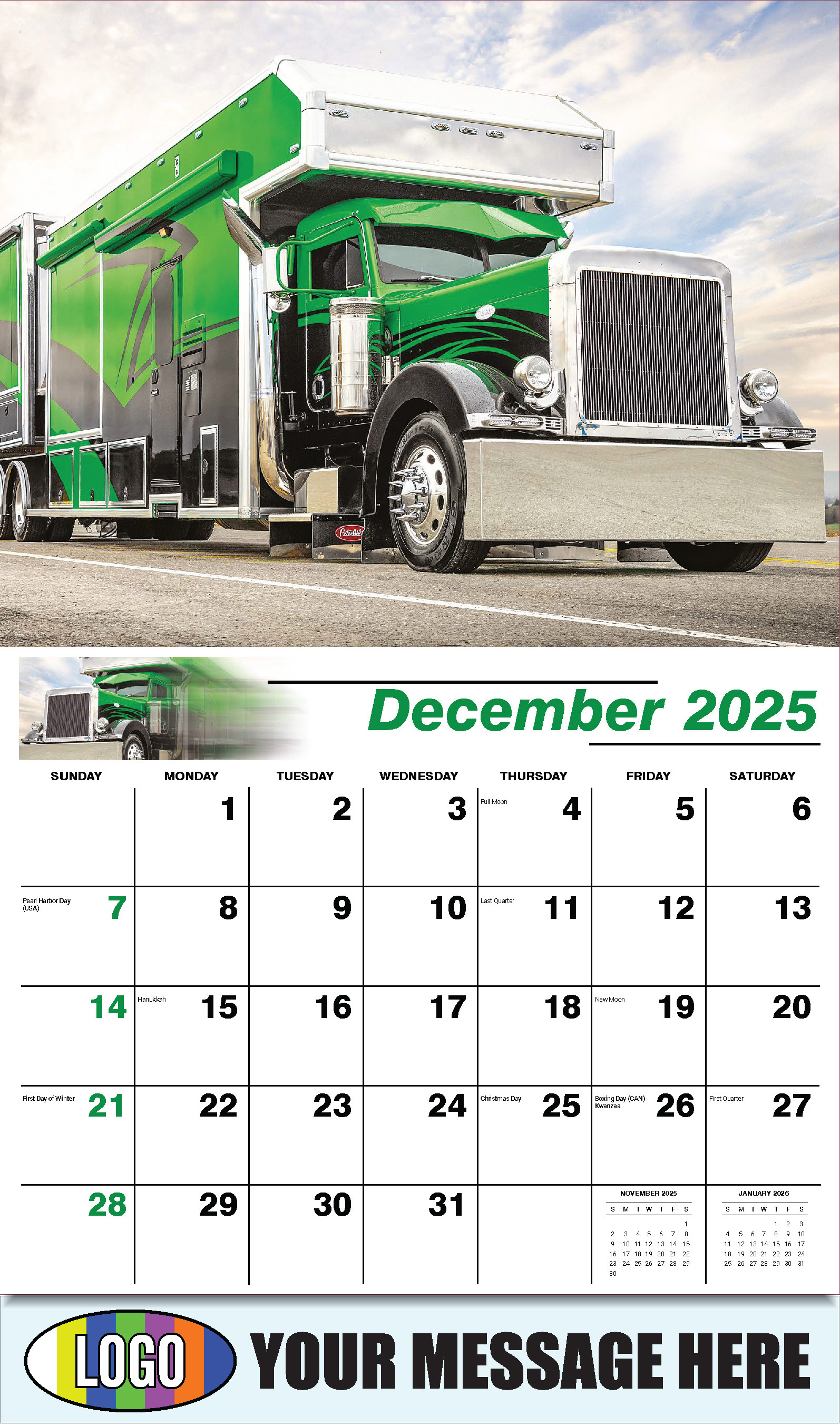 Kings of the Road 2025 Automotive Business Promotional Calendar - December