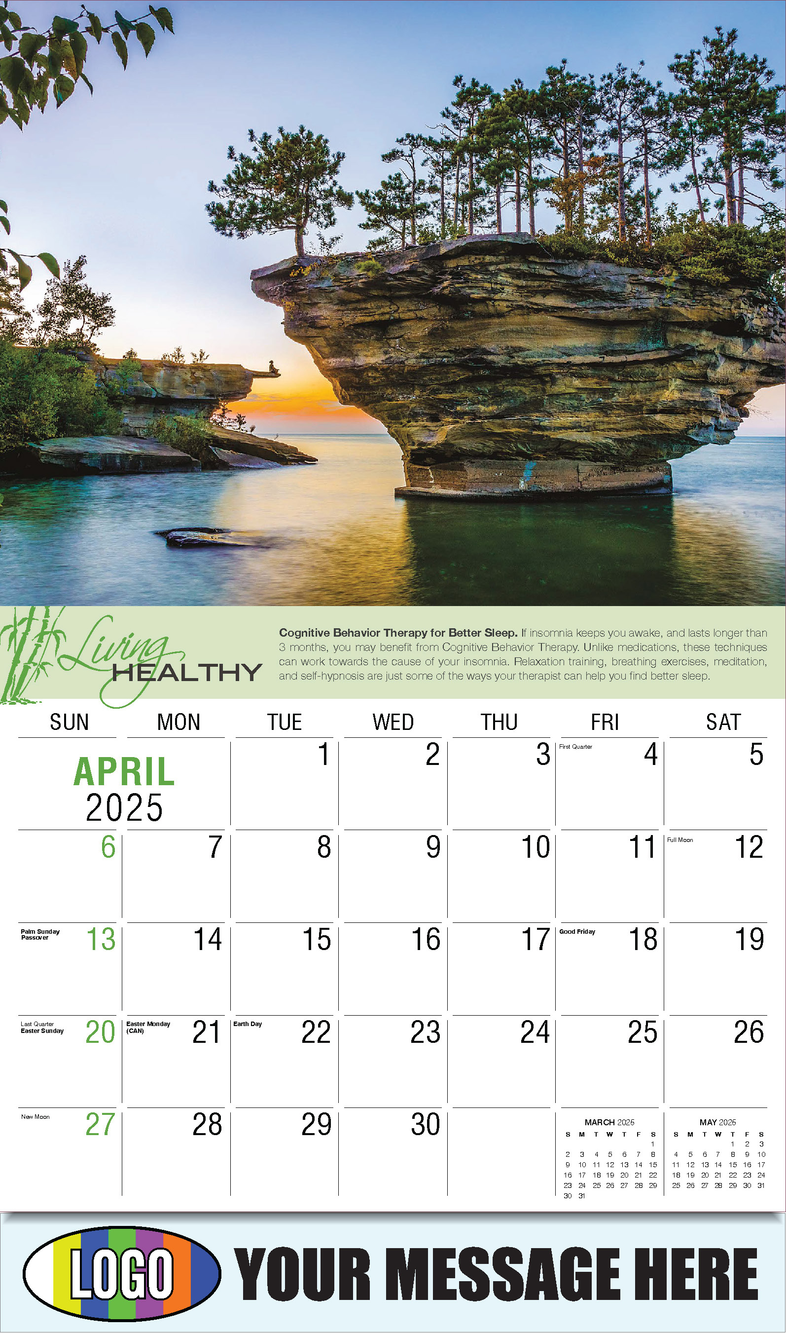 Living Healthy 2025 Business Promotional Calendar - April