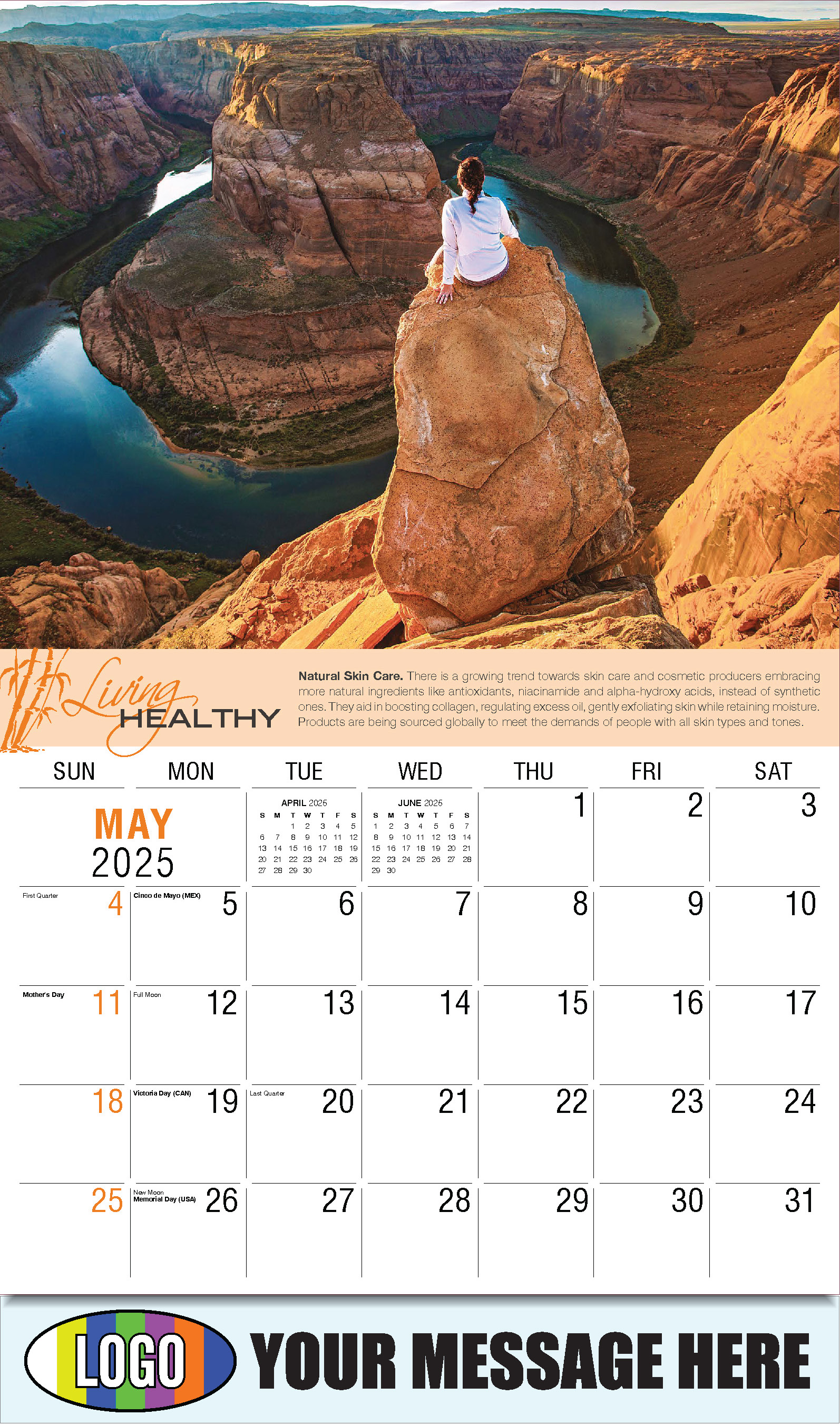 Living Healthy 2025 Business Promotional Calendar - May
