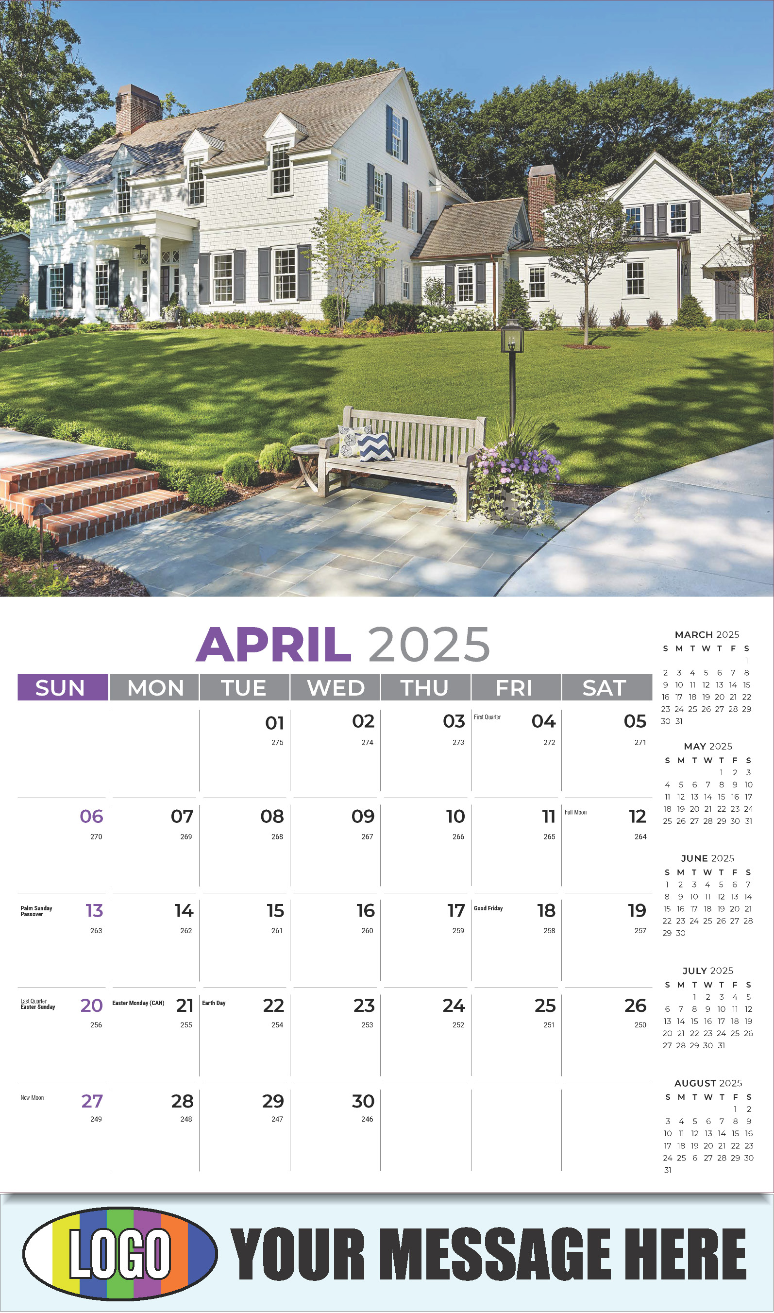 Luxury Homes 2025 Real Estate Agent Promotional Wall Calendar - April