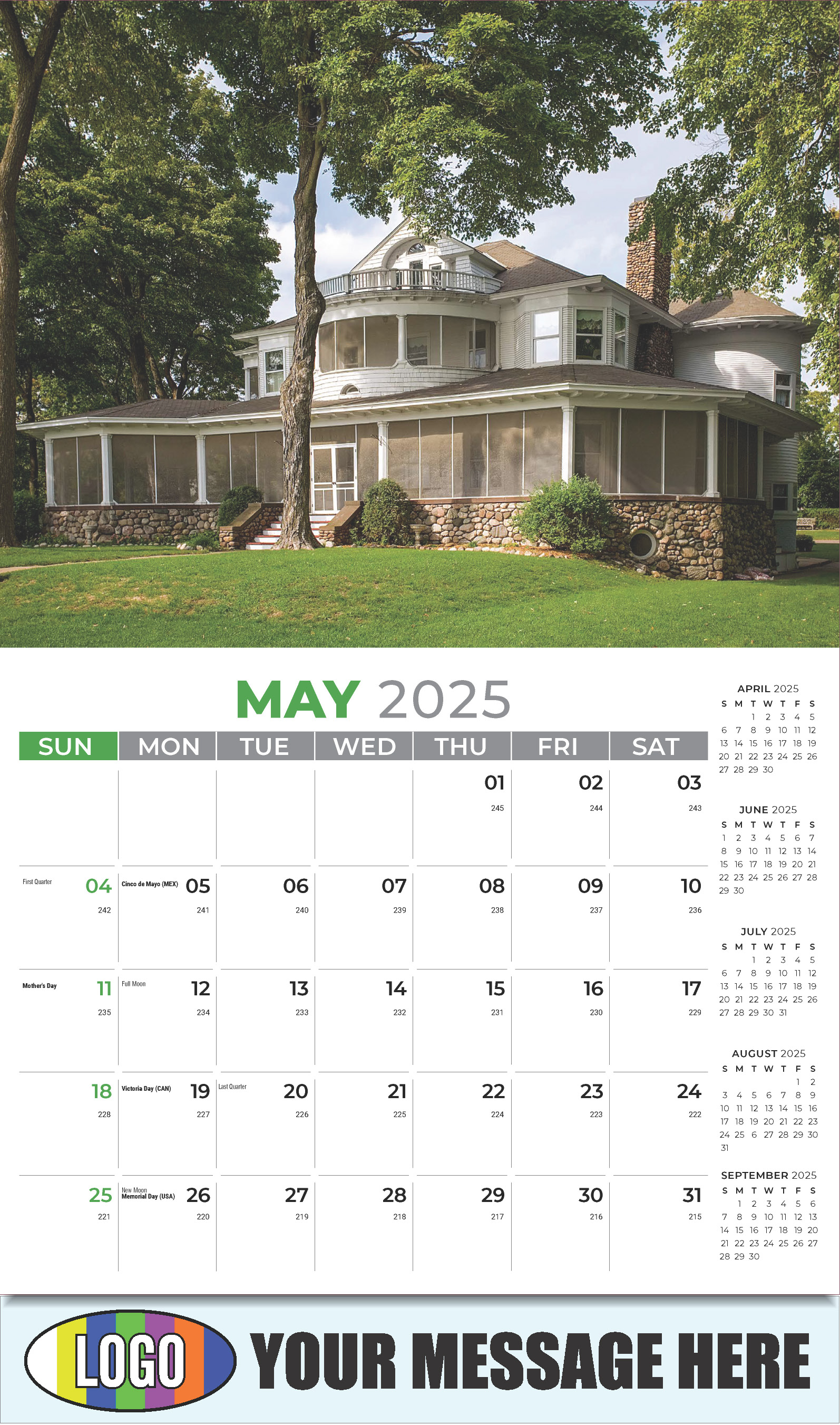 Luxury Homes 2025 Real Estate Agent Promotional Wall Calendar - May