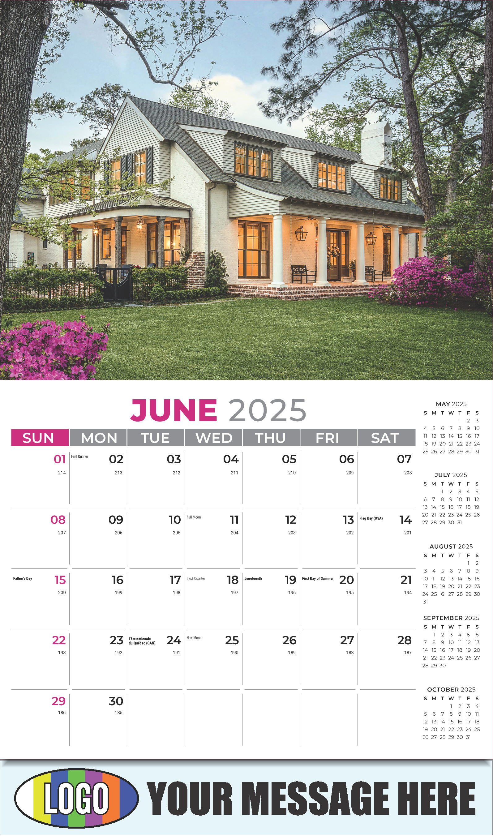 Luxury Homes 2025 Real Estate Agent Promotional Wall Calendar - June