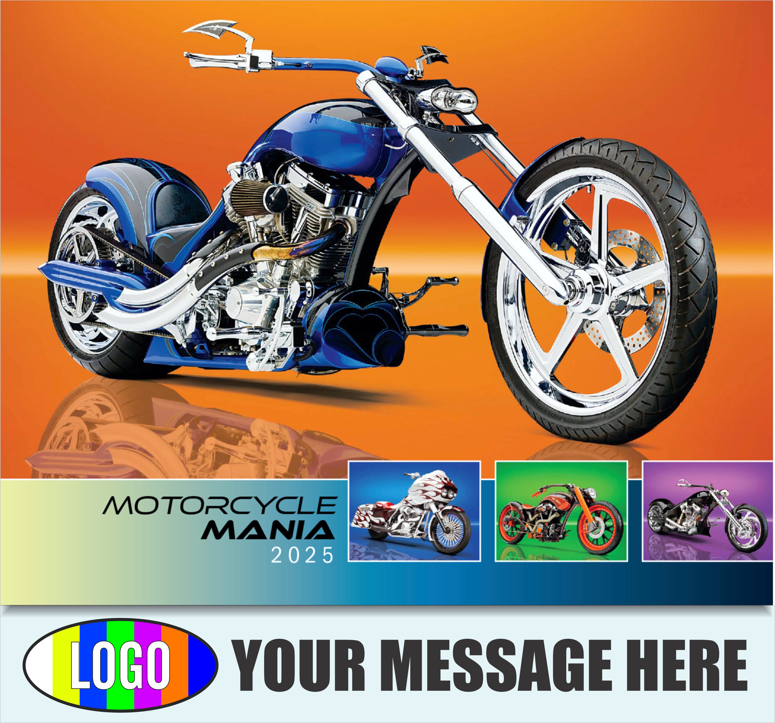 Motorcycle Mania 2025 Automotve Business Advertising Wall Calendar - cover