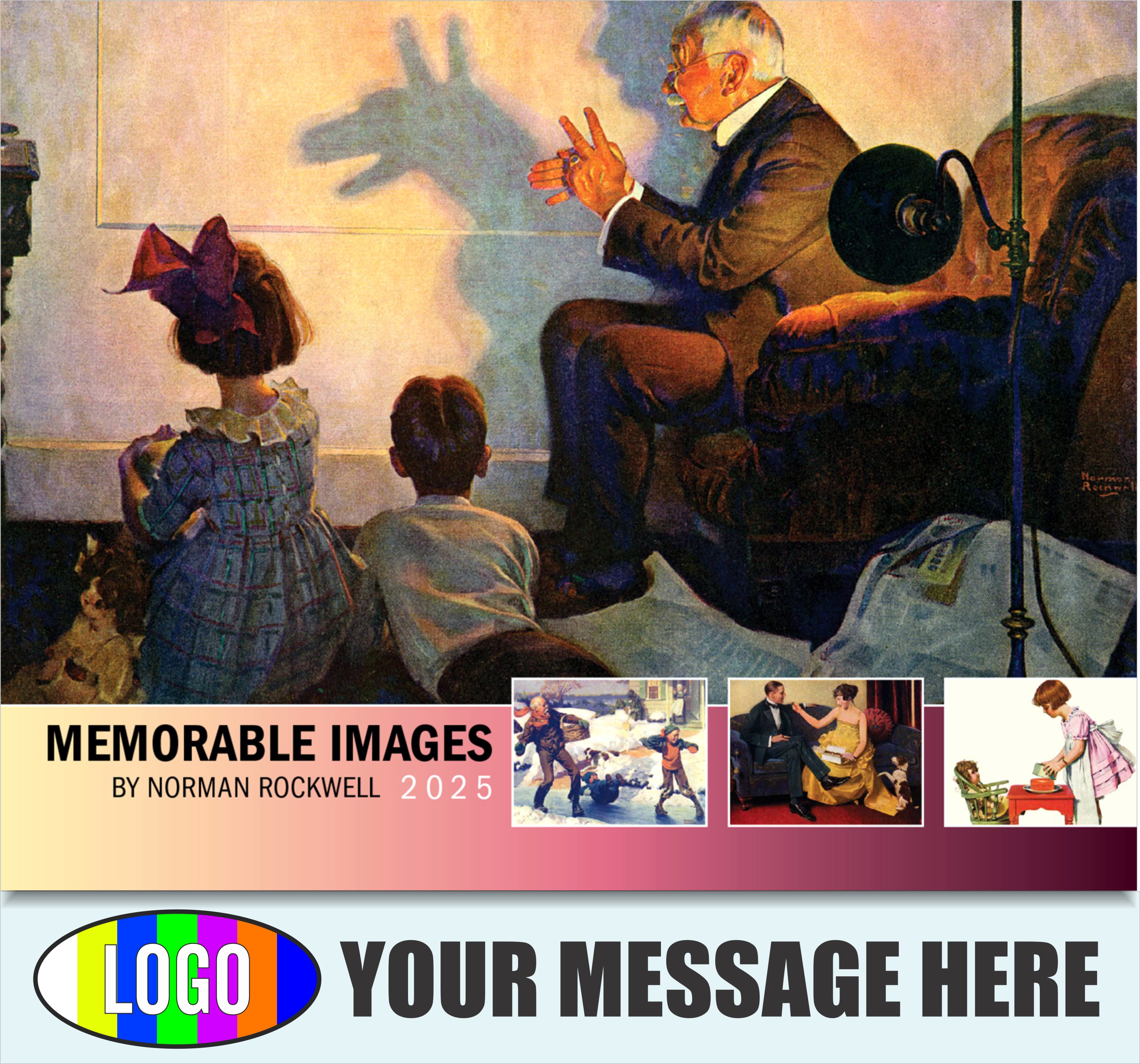Memorable Images by Norman Rockwell 2025 Business Promotional Wall Calendar - cover