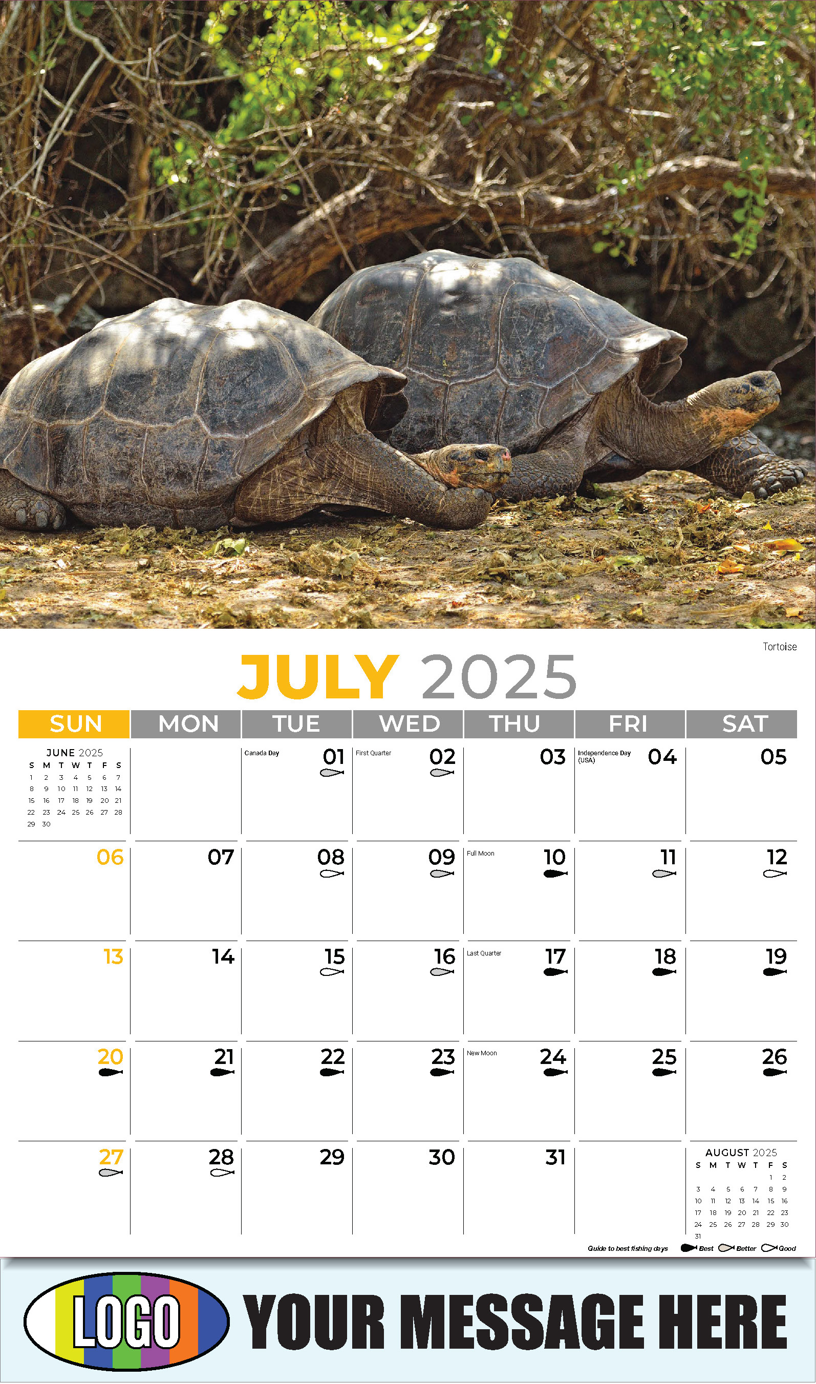 North American Wildlife 2025 Business Promo Wall Calendar - July