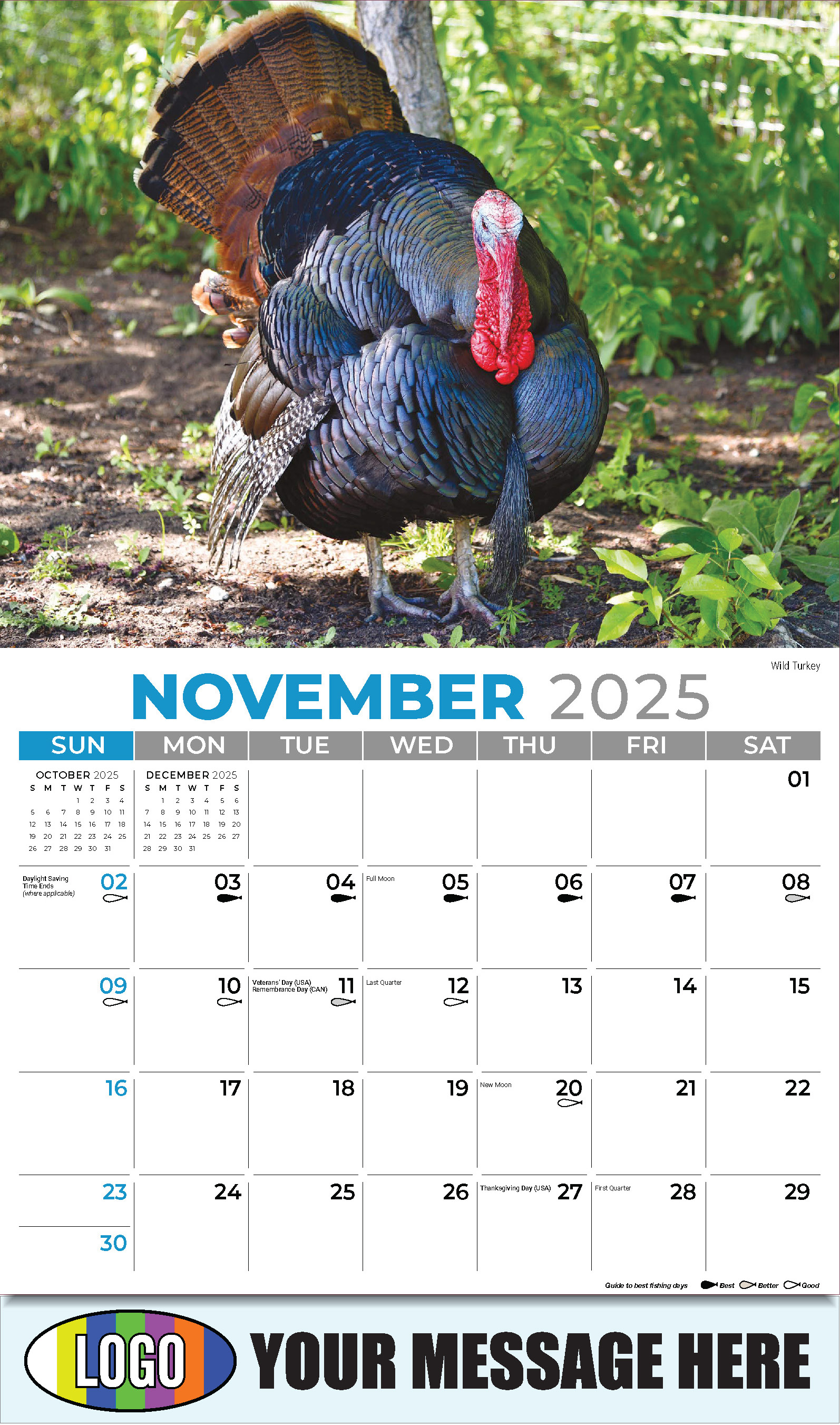 North American Wildlife 2025 Business Promo Wall Calendar - November