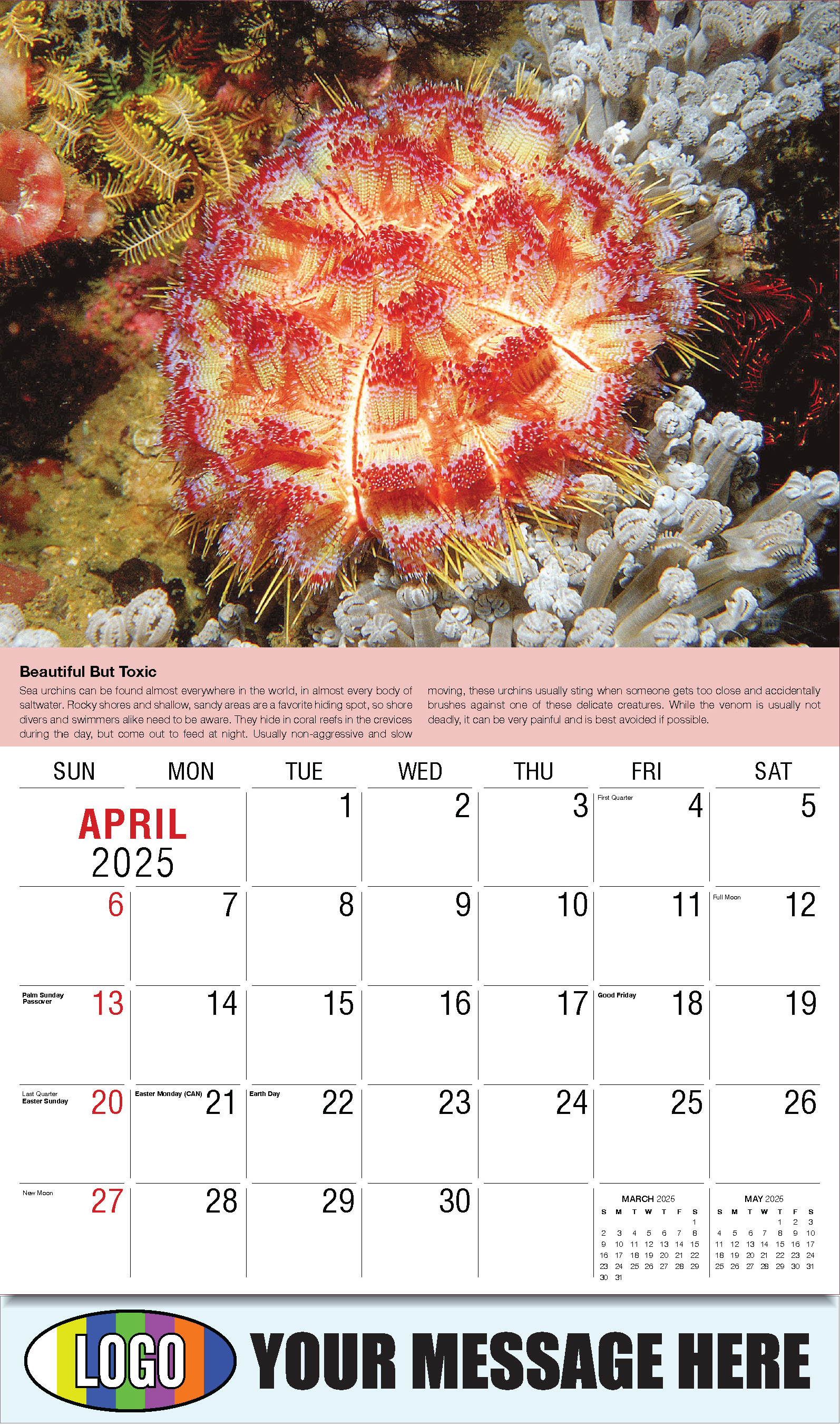 Planet Earth 2025 Business Promotional Wall Calendar - April