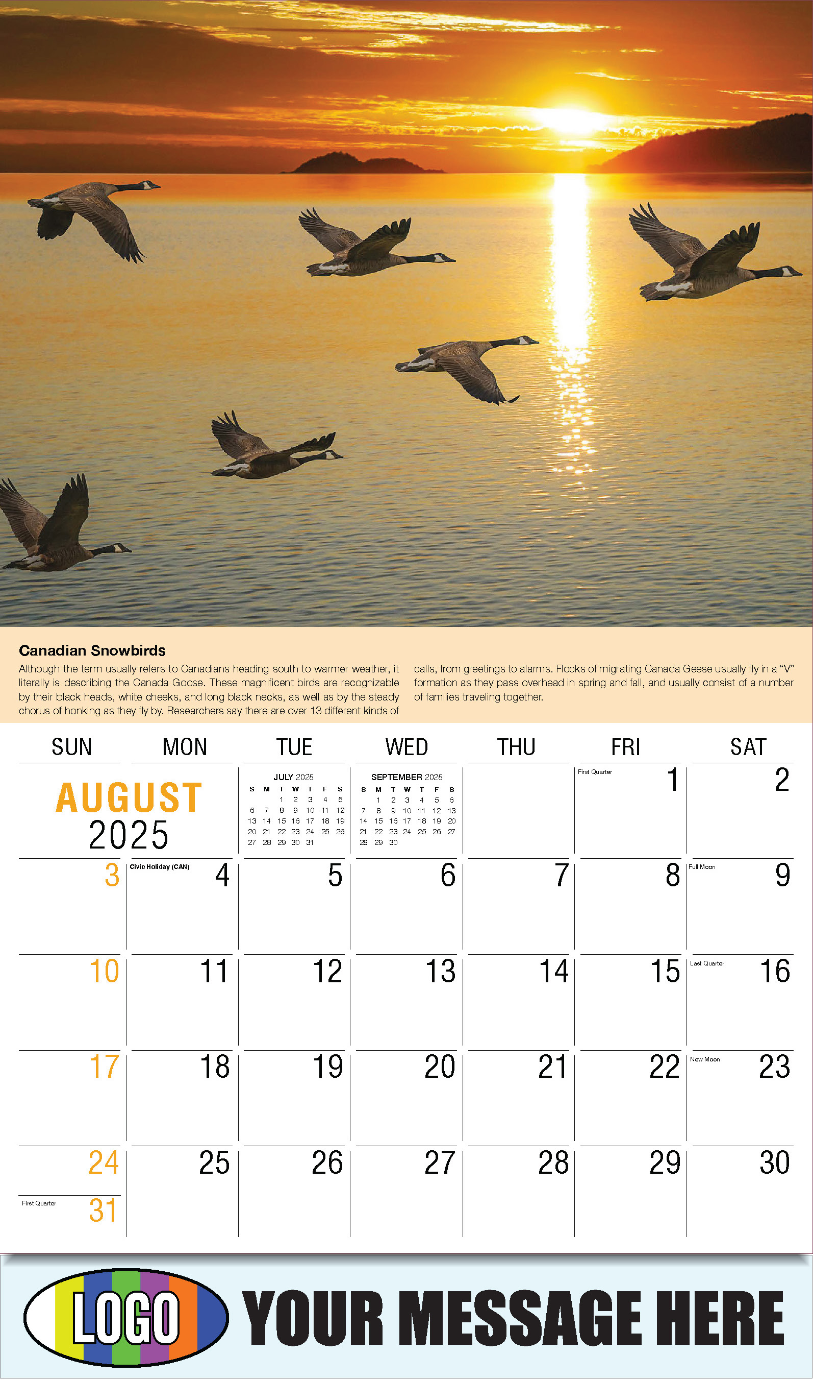 Planet Earth 2025 Business Promotional Wall Calendar - August