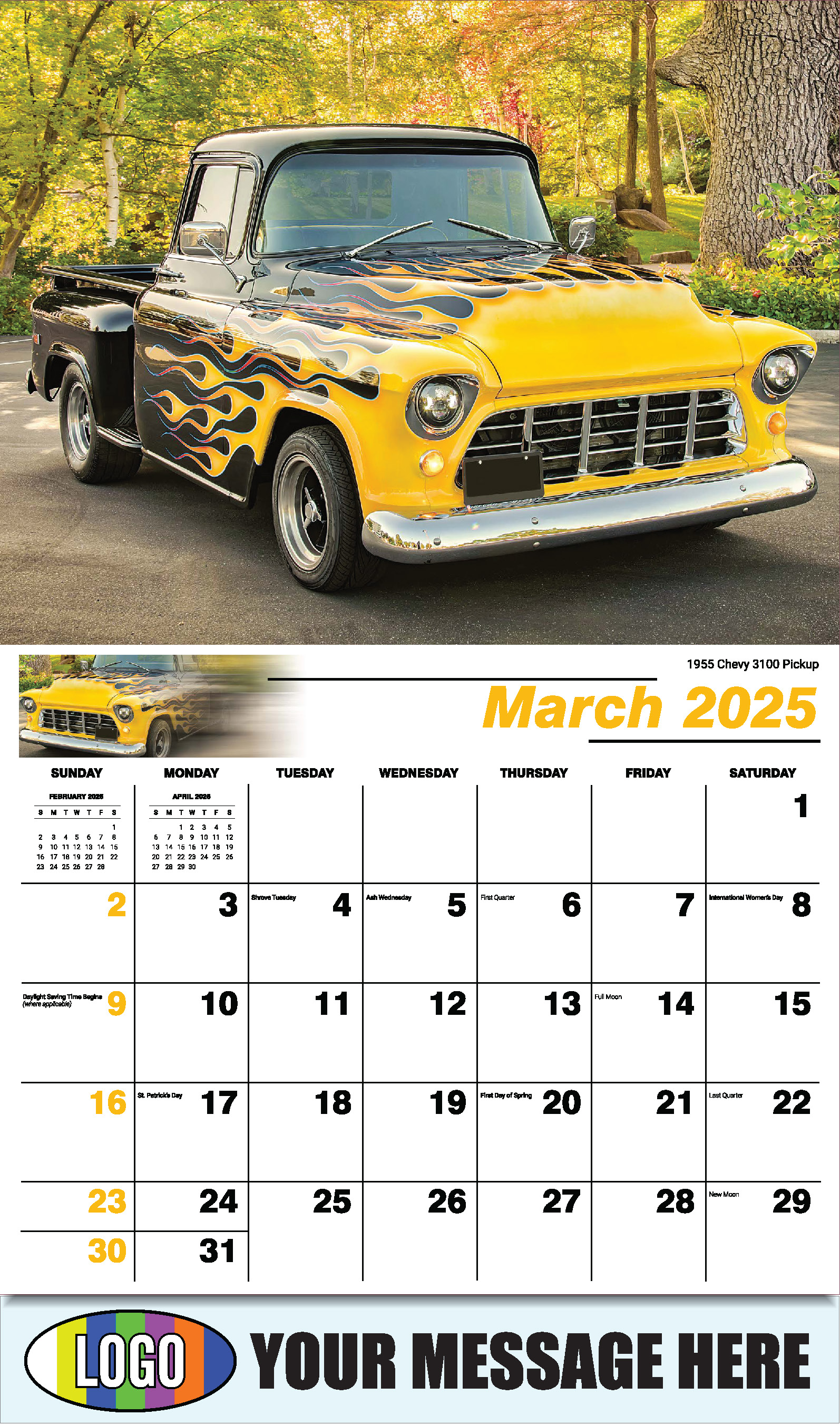 Pumped-Up Pickups 2025 Automotive Business Promo Calendar - March