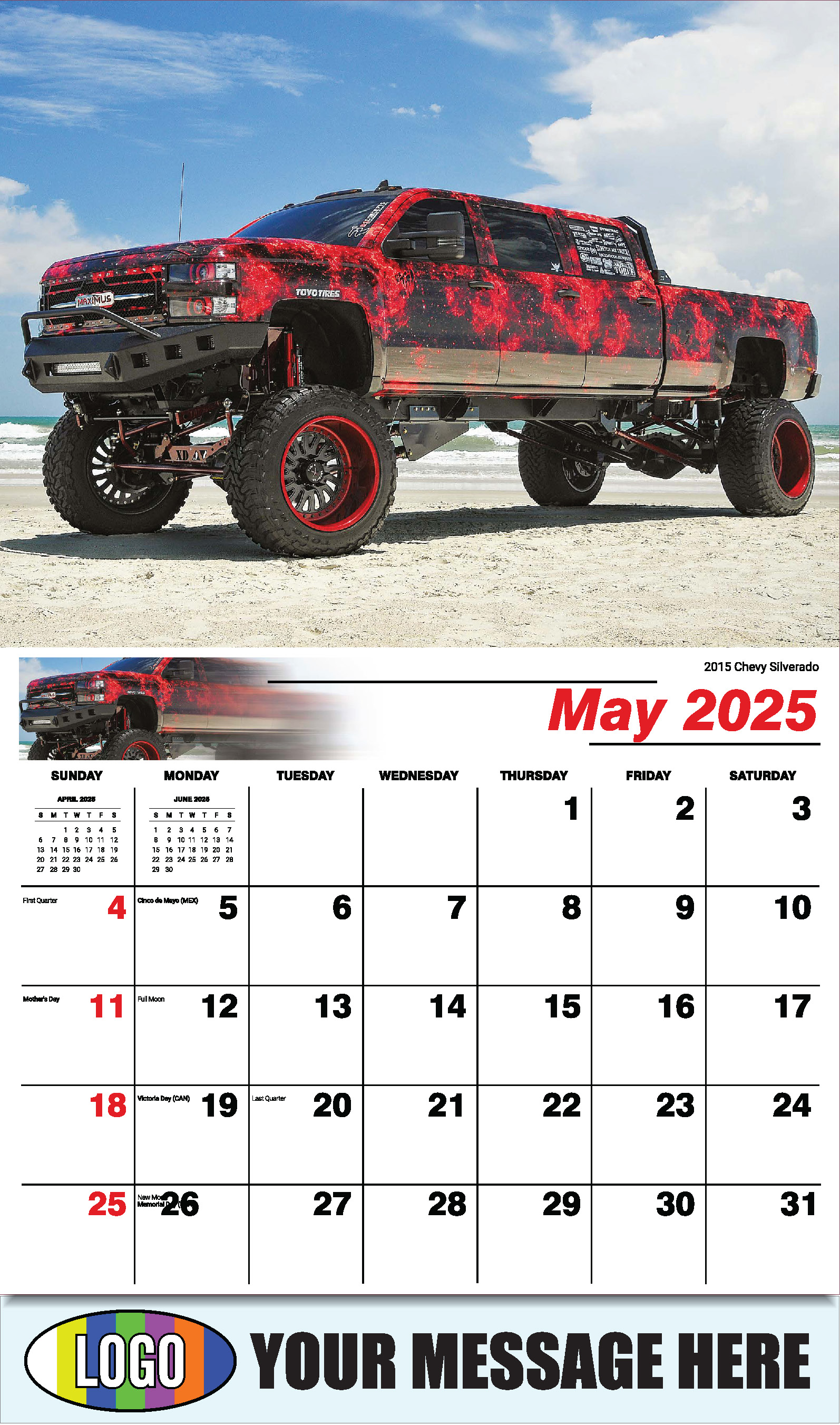 Pumped-Up Pickups 2025 Automotive Business Promo Calendar - May