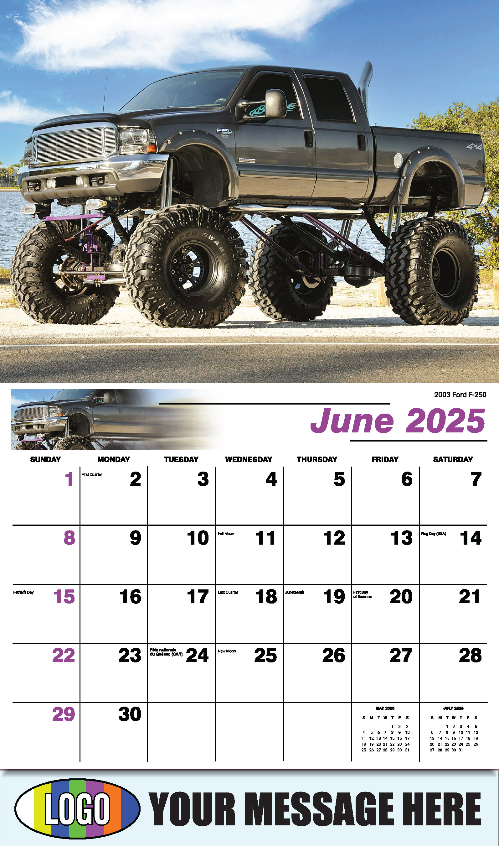 Pumped-Up Pickups 2025 Automotive Business Promo Calendar - June