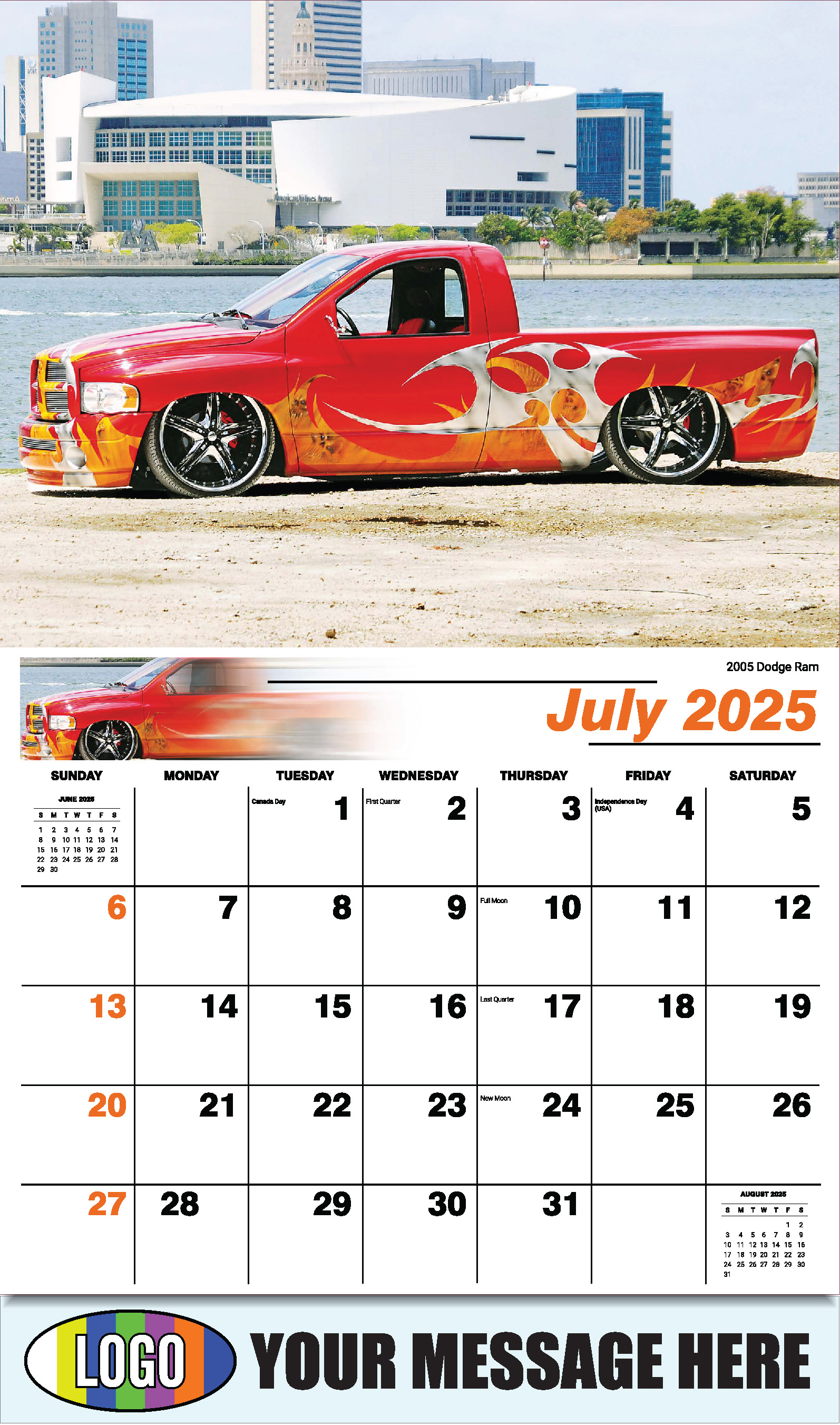 Pumped-Up Pickups 2025 Automotive Business Promo Calendar - July