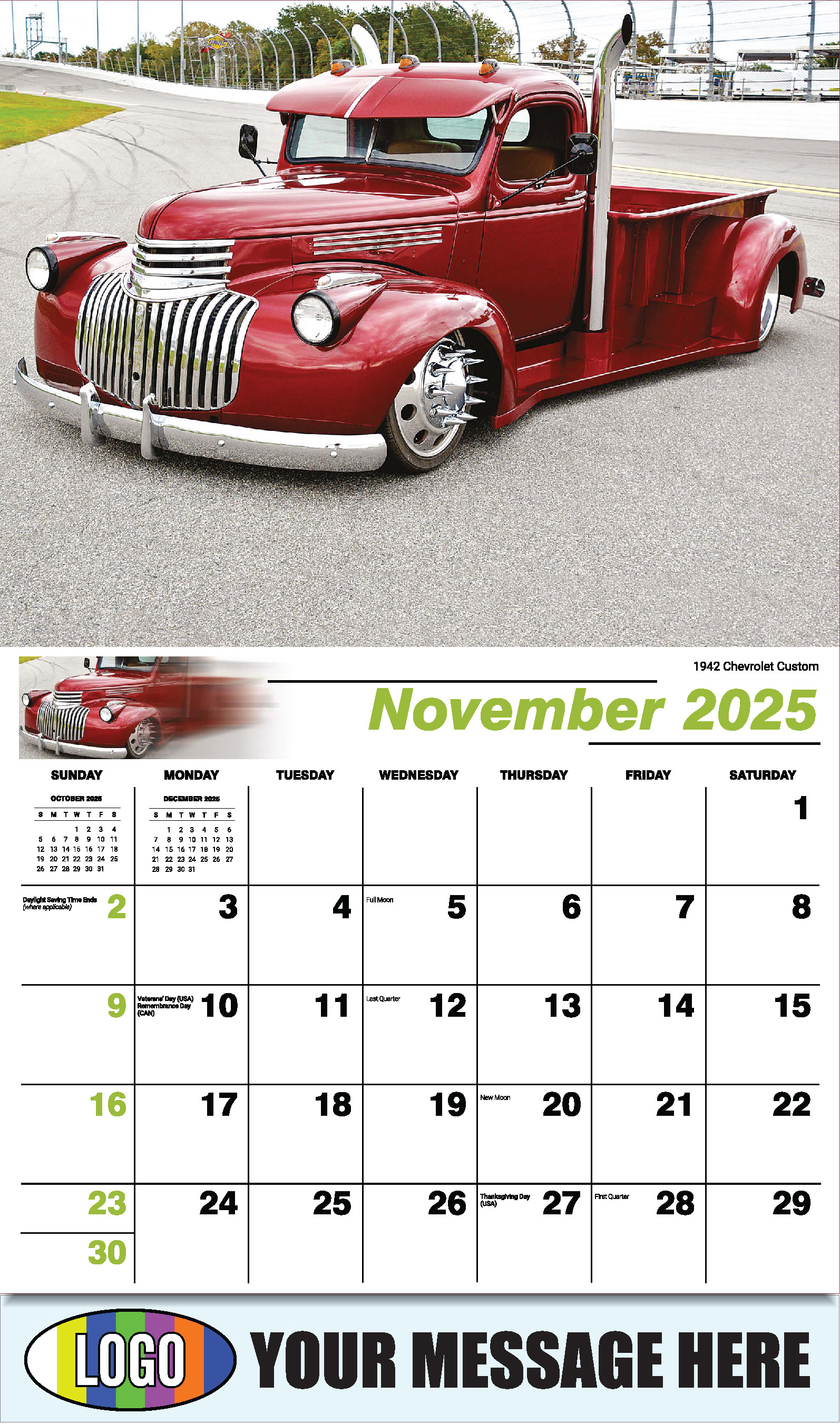 Pumped-Up Pickups 2025 Automotive Business Promo Calendar - November