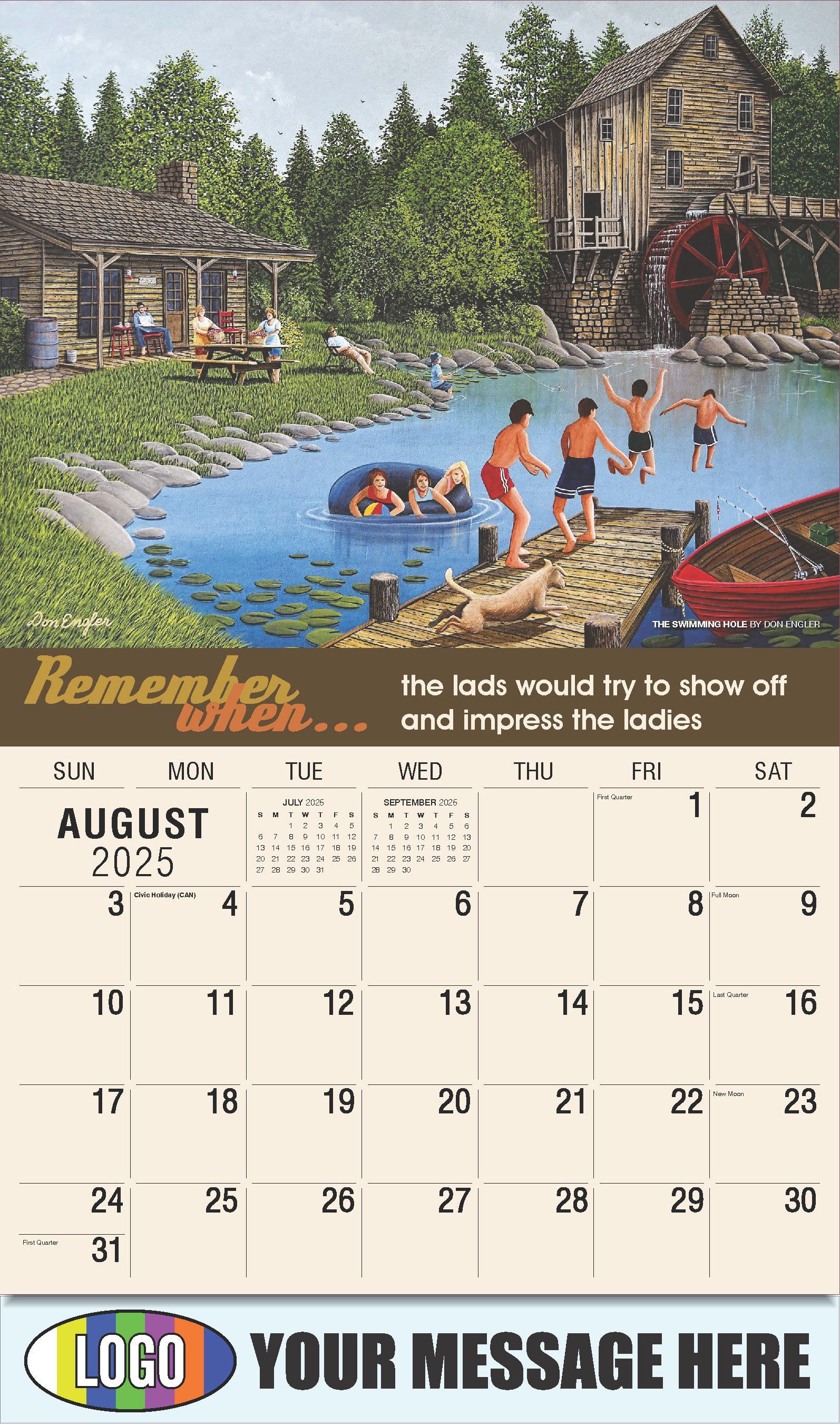 Remember When 2025 Business Advertising Calendar - August