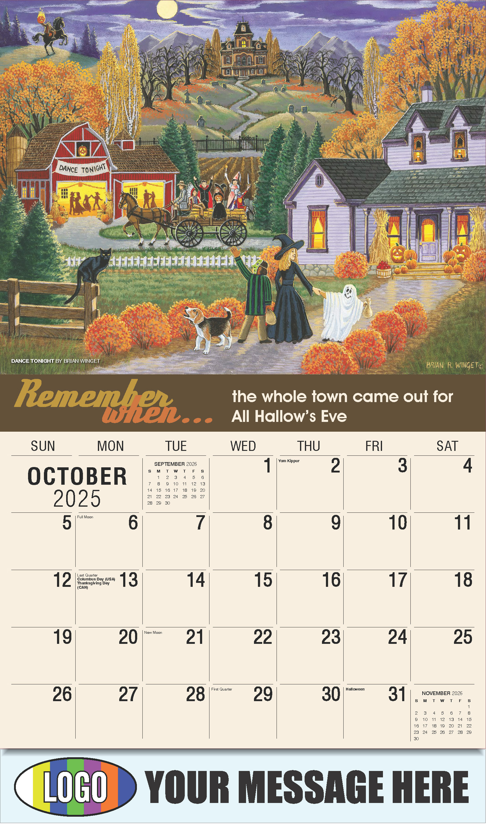 Remember When 2025 Business Advertising Calendar - October