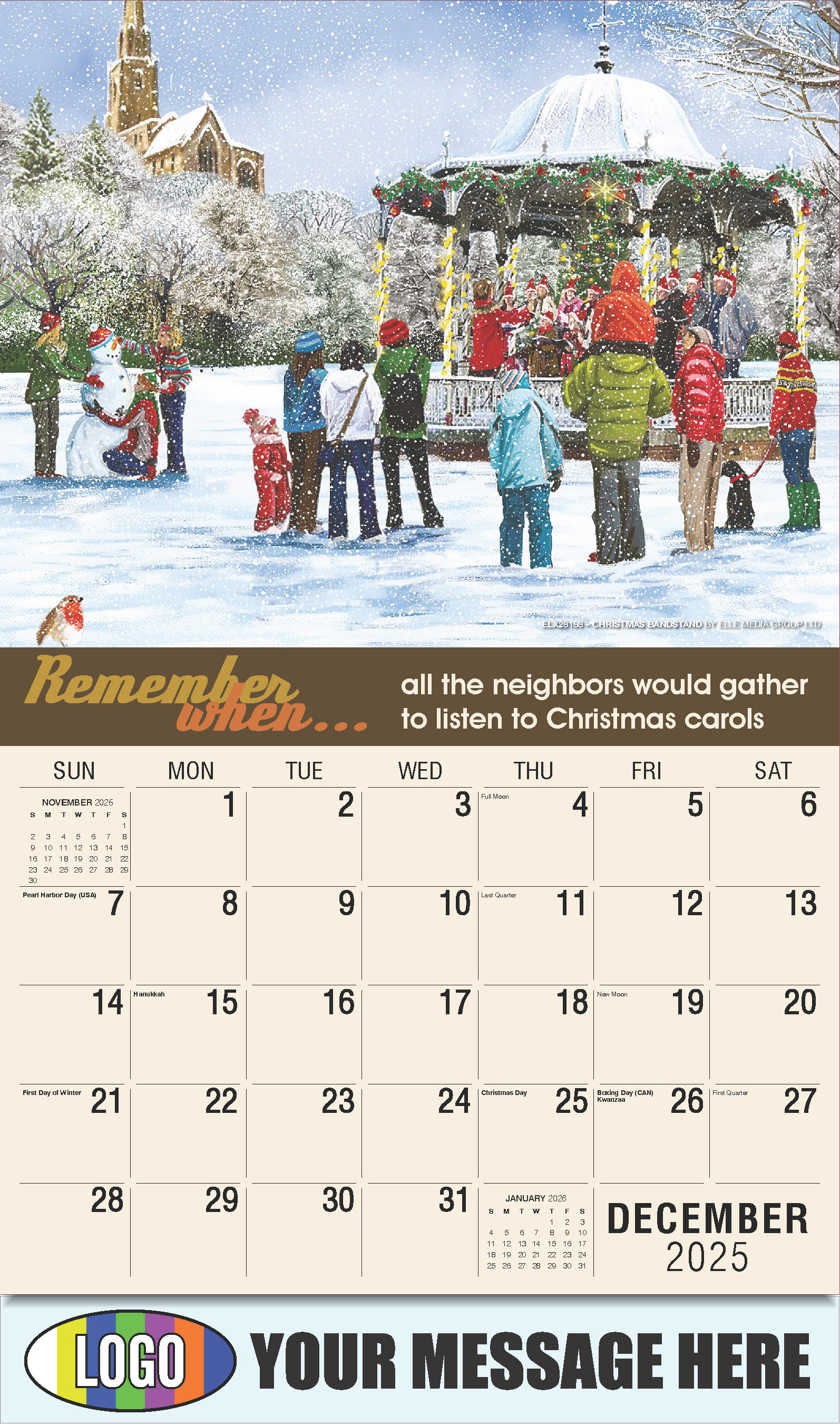 Remember When 2025 Business Advertising Calendar - December