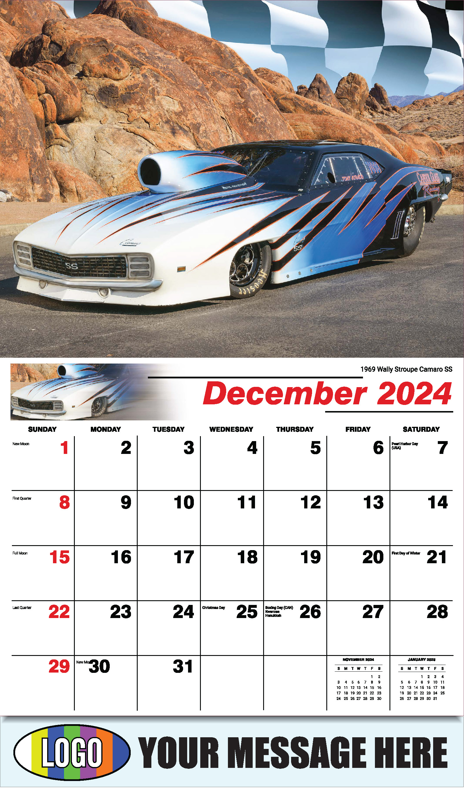 Road Warriors 2025 Automotive Business Promo Wall Calendar - December_a