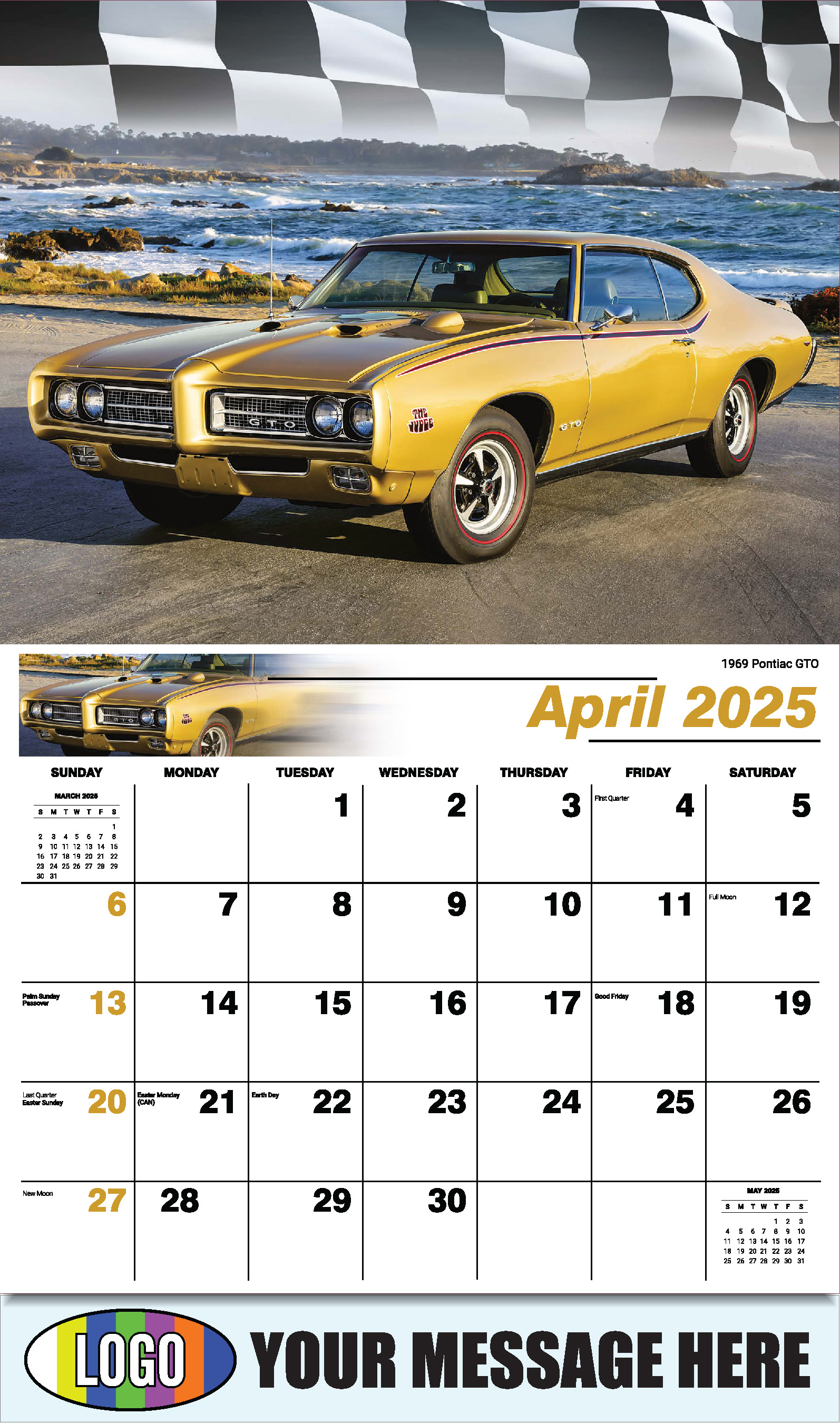 Road Warriors 2025 Automotive Business Promo Wall Calendar - April