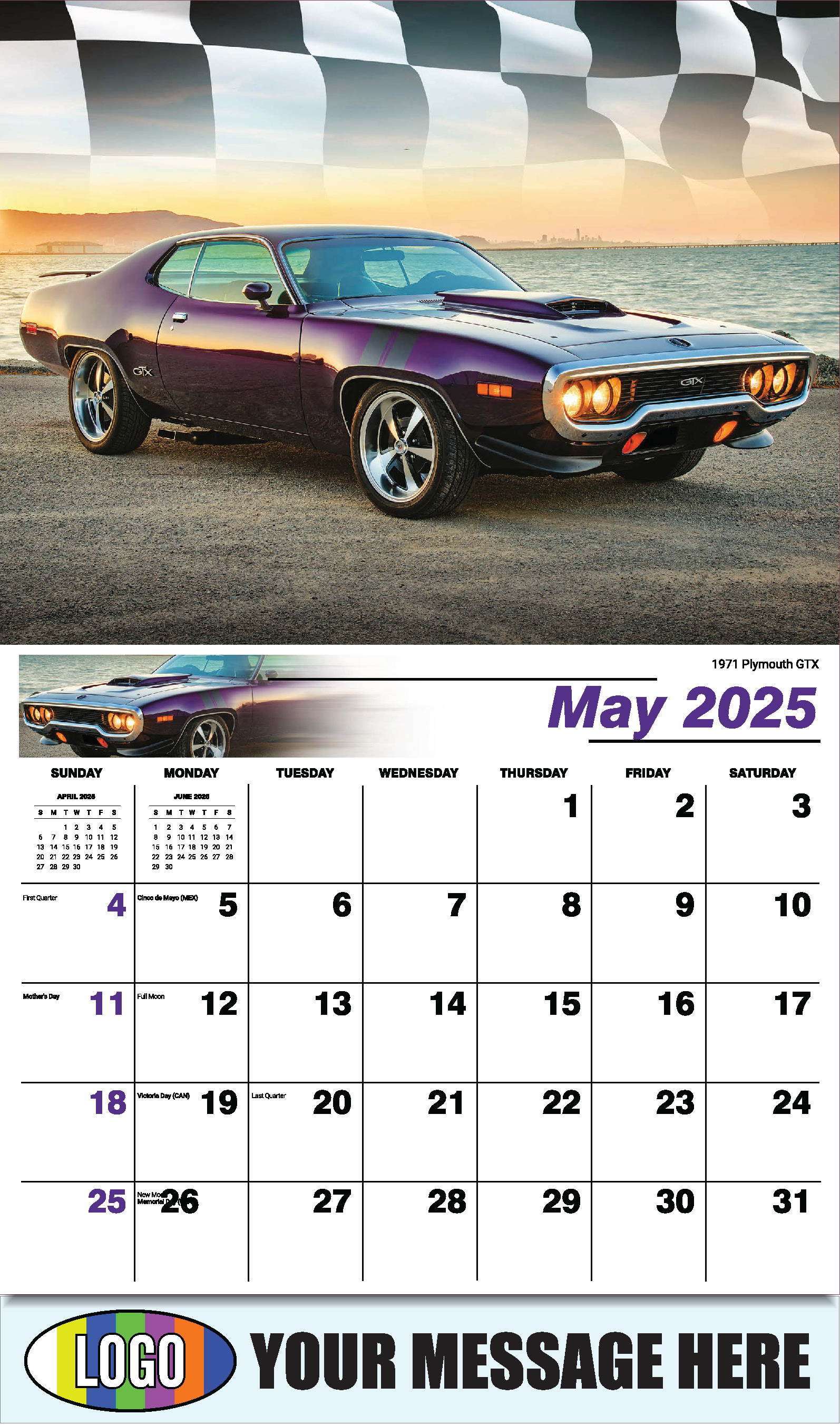Road Warriors 2025 Automotive Business Promo Wall Calendar - May