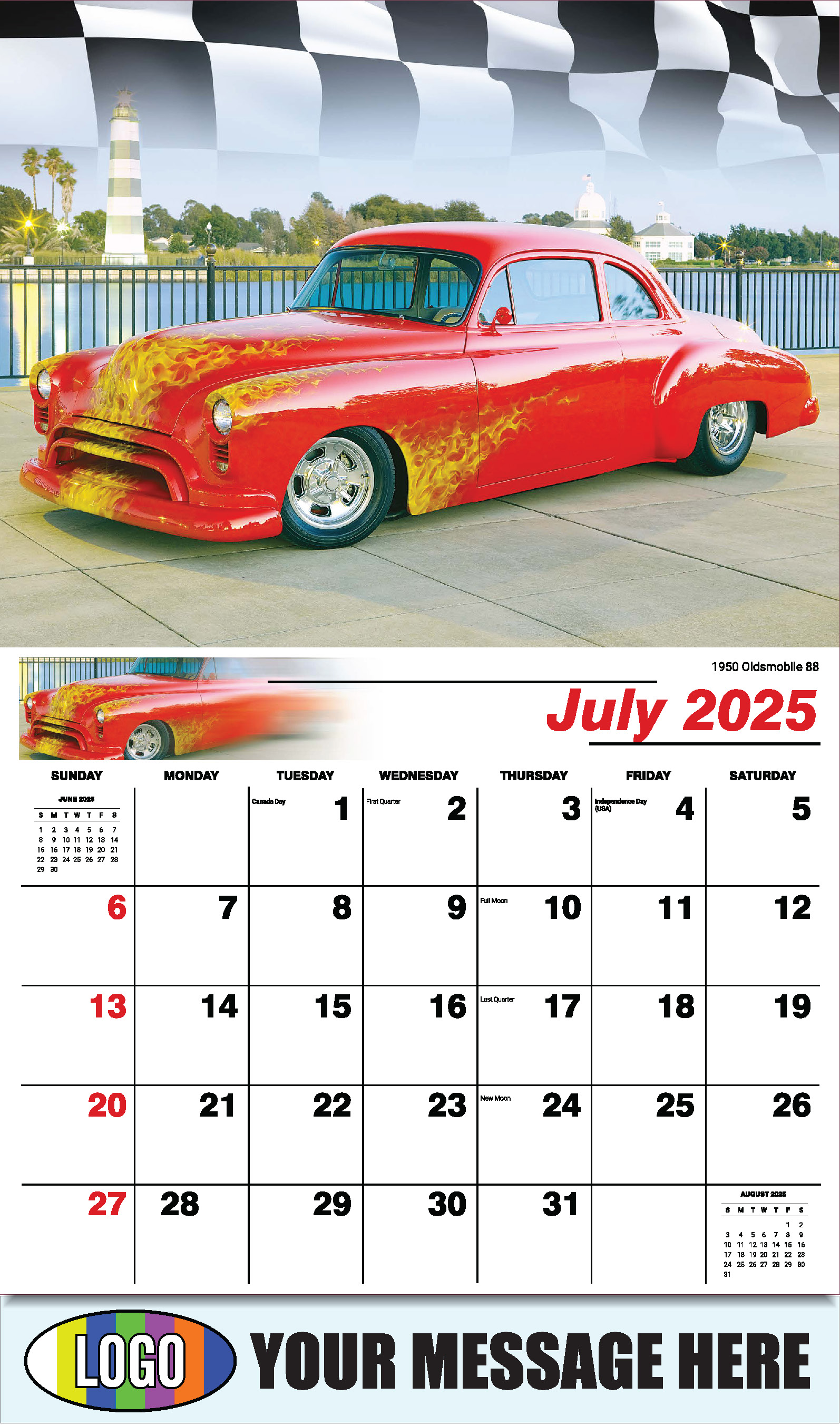 Road Warriors 2025 Automotive Business Promo Wall Calendar - July