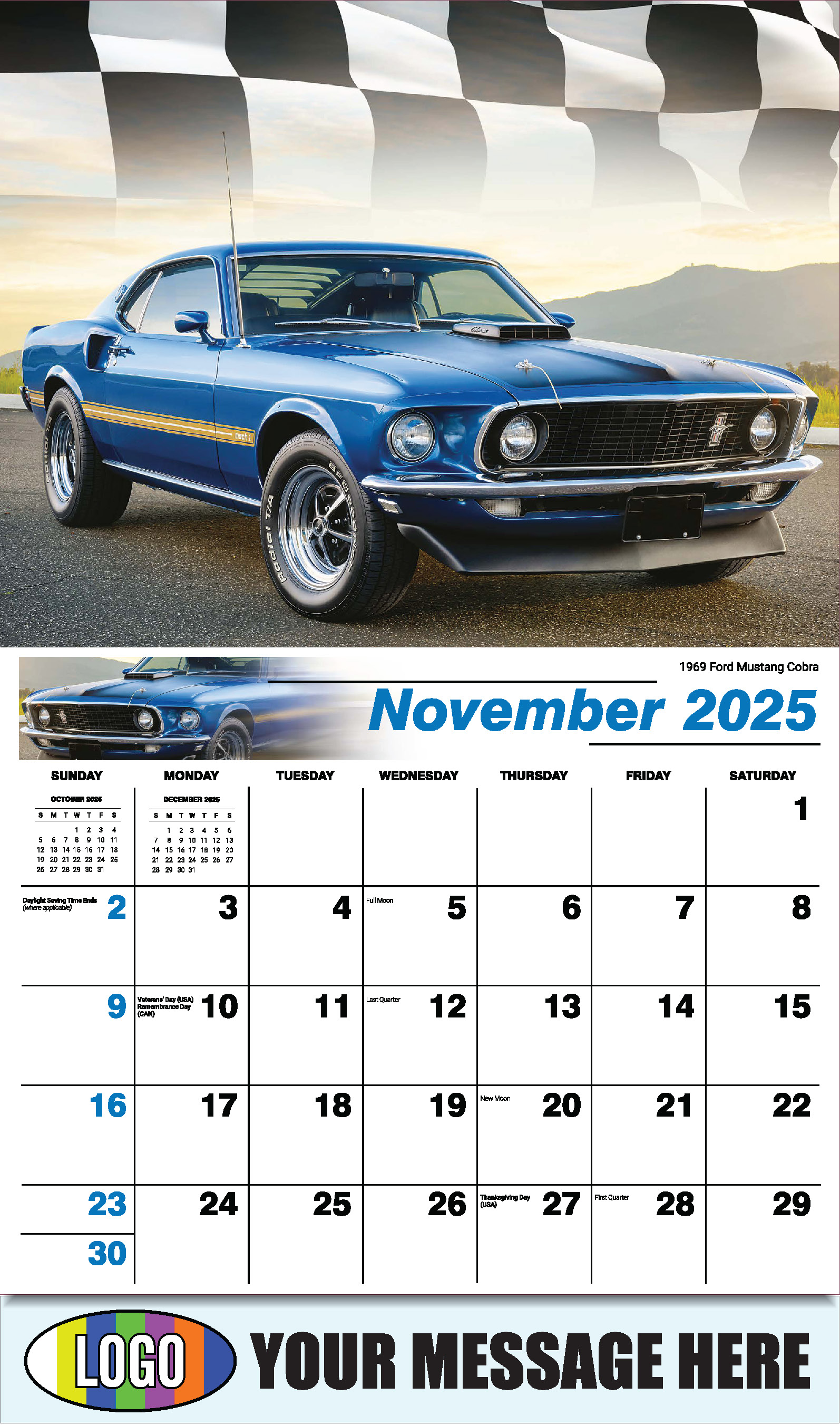 Road Warriors 2025 Automotive Business Promo Wall Calendar - November